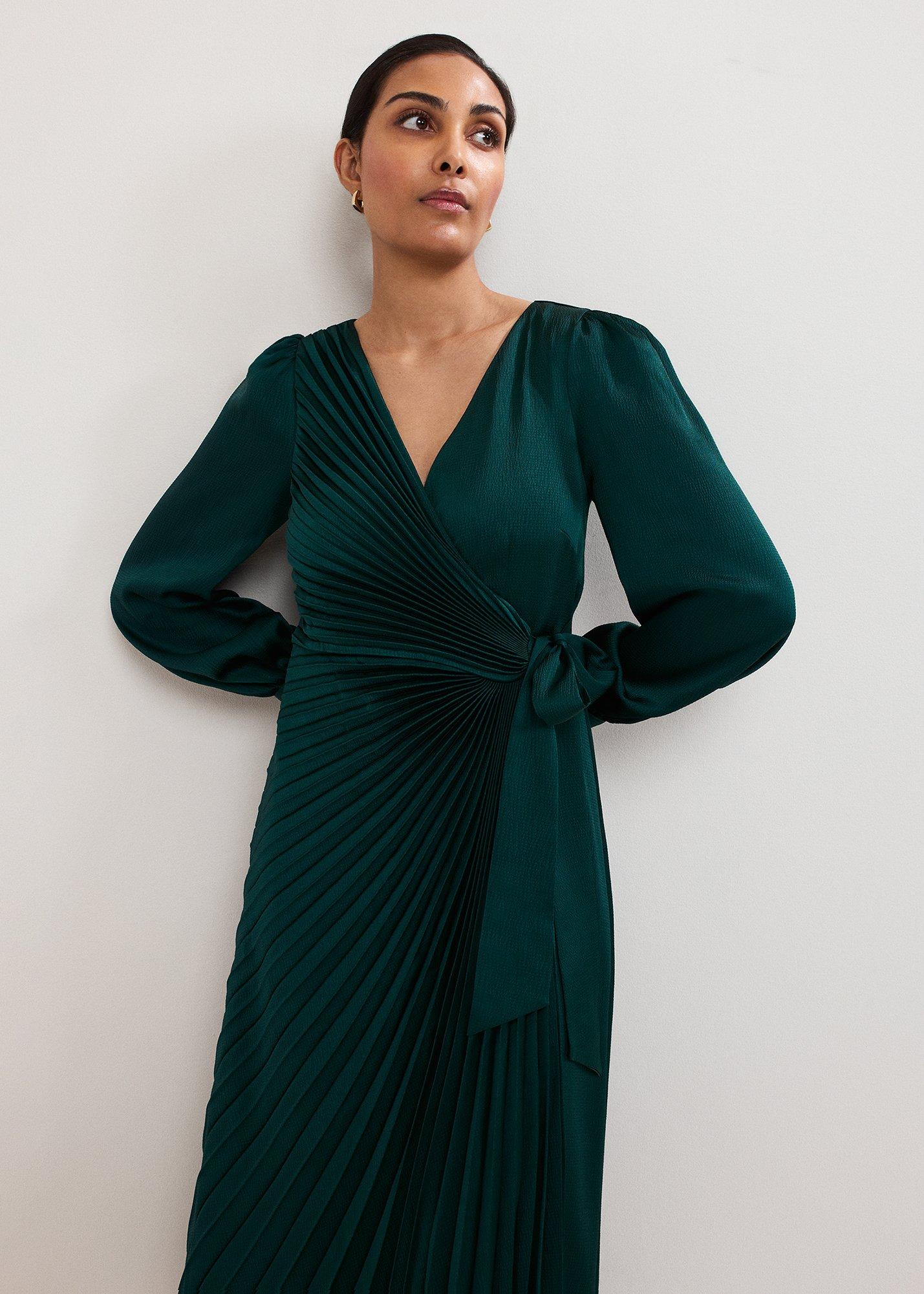 Petite Gracie Sunray Pleated Midi Dress