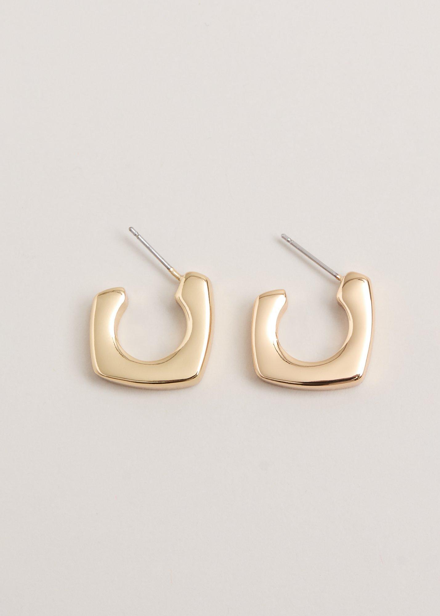 Gold Square Hoop Earrings
