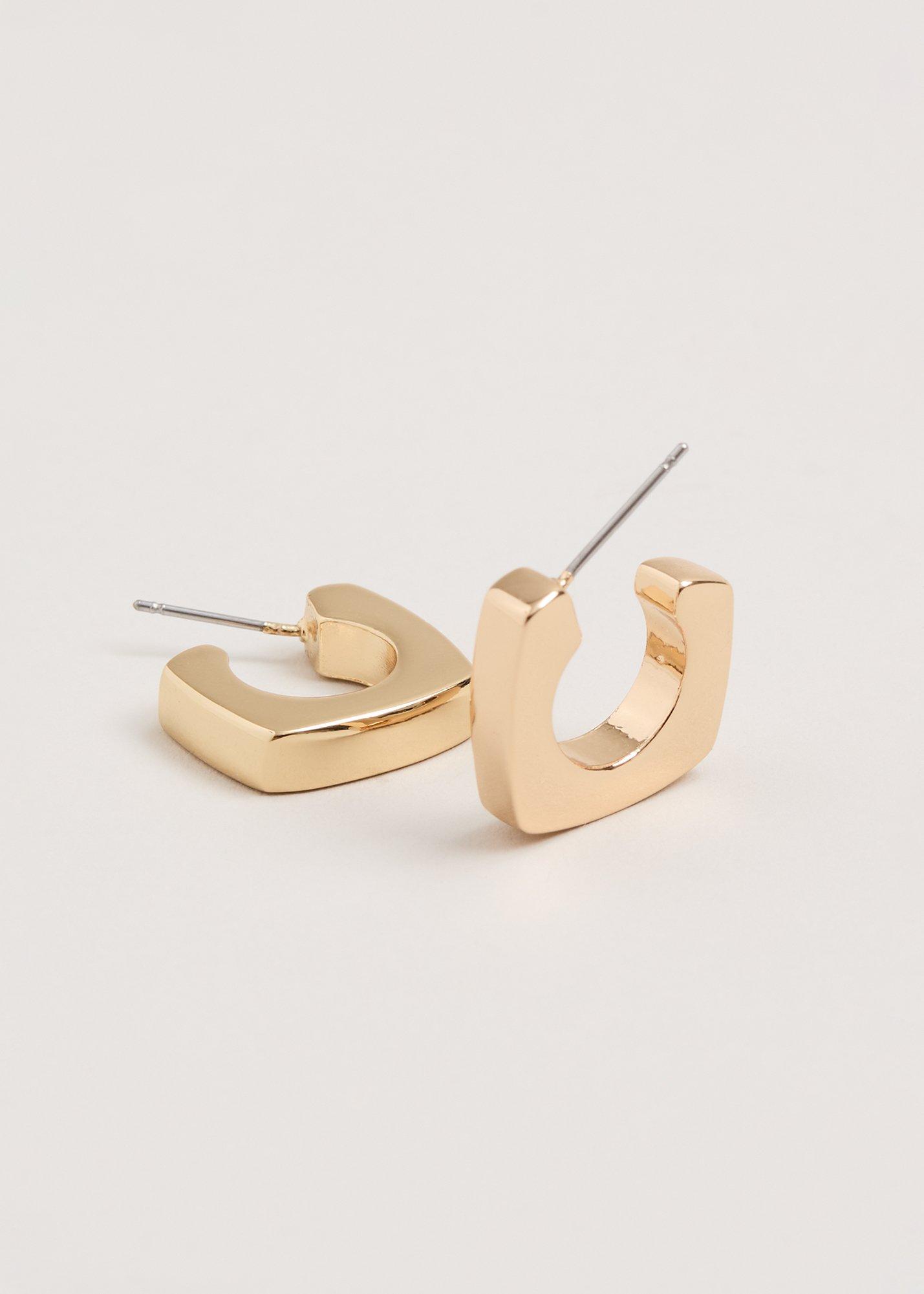 Gold Square Hoop Earring