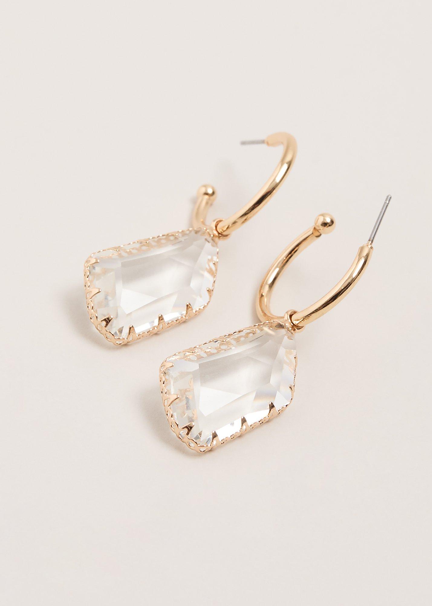 Stone Hoop Earrings