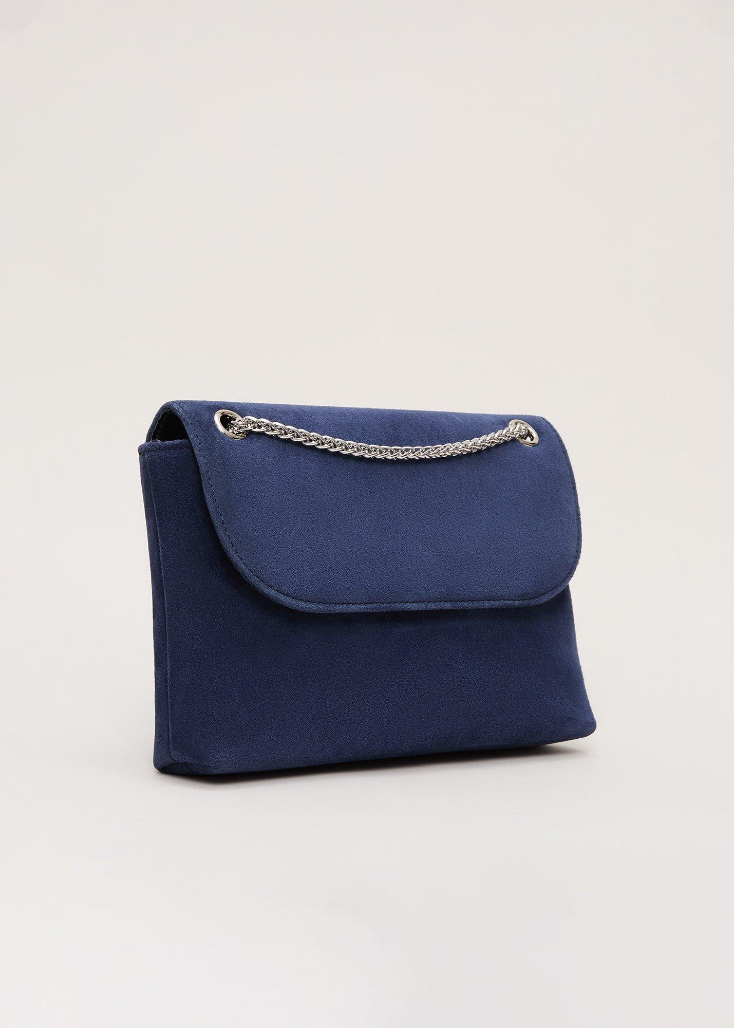 Navy Suede Clutch
