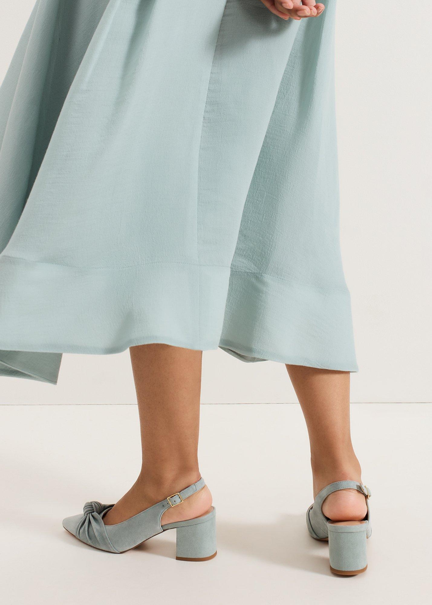 Knot Front Block Heel Slingback