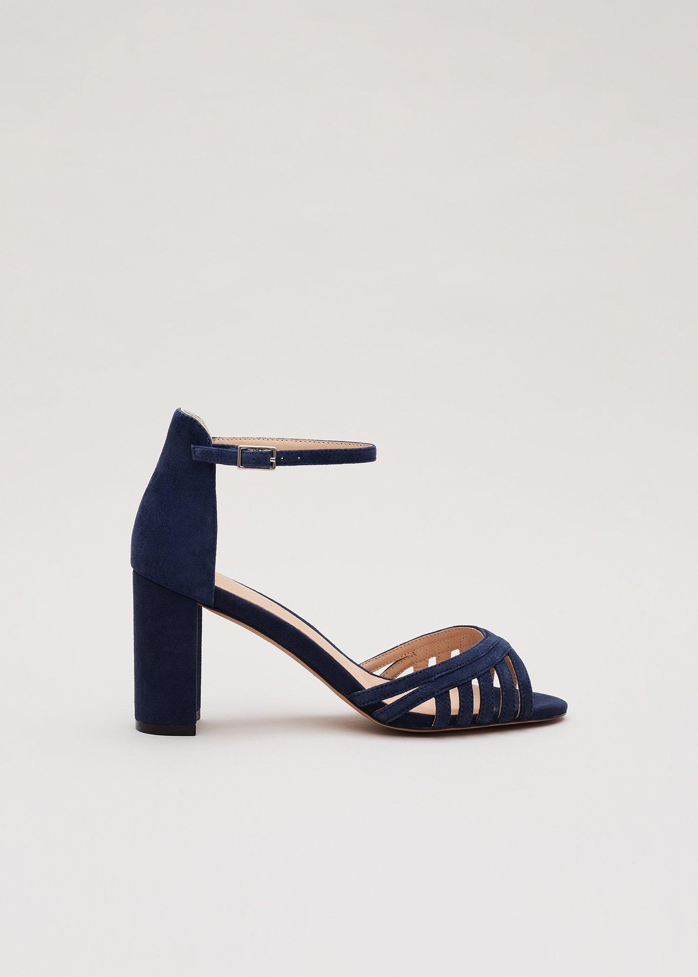Navy Block Heel