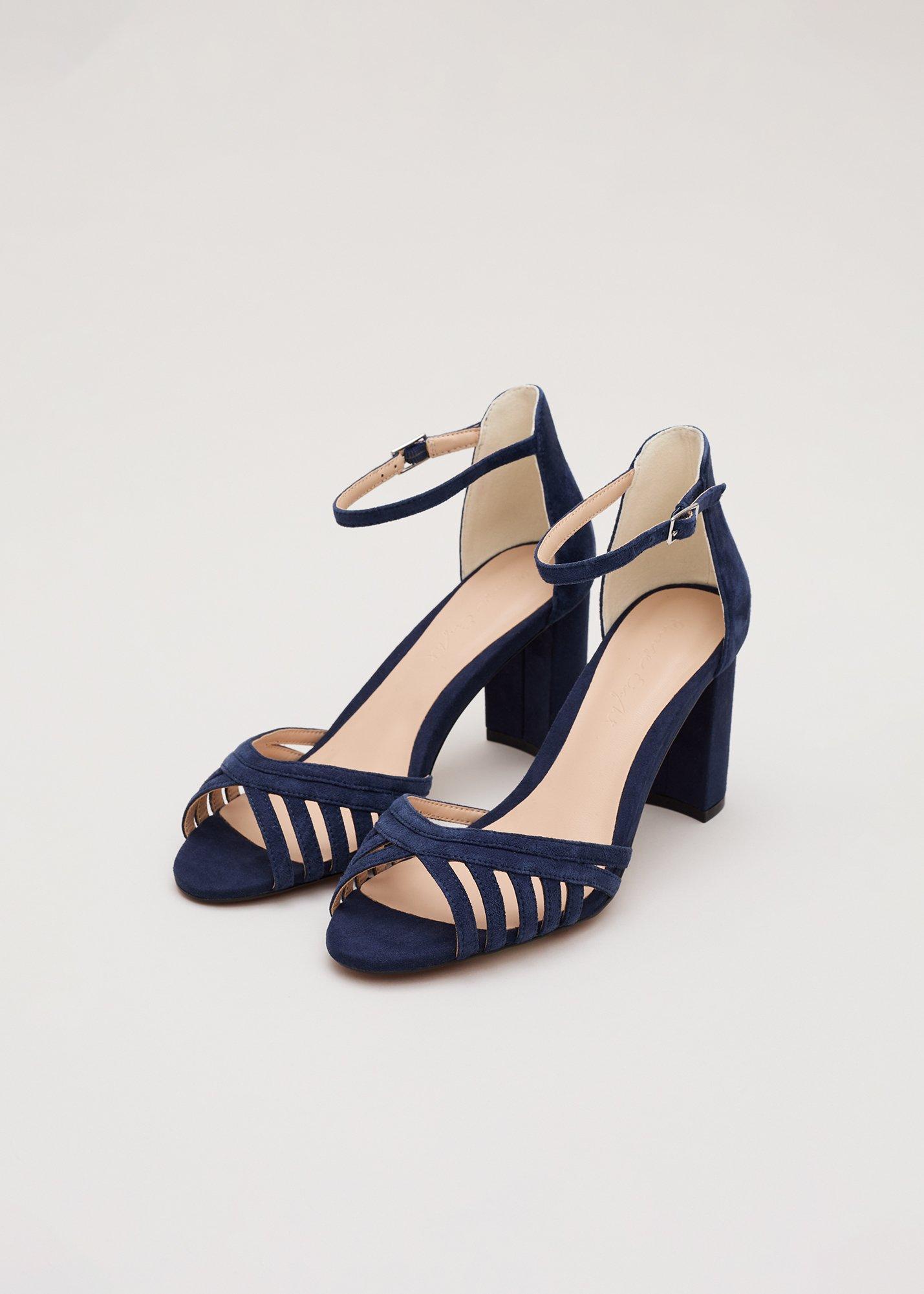 Navy Block Heel