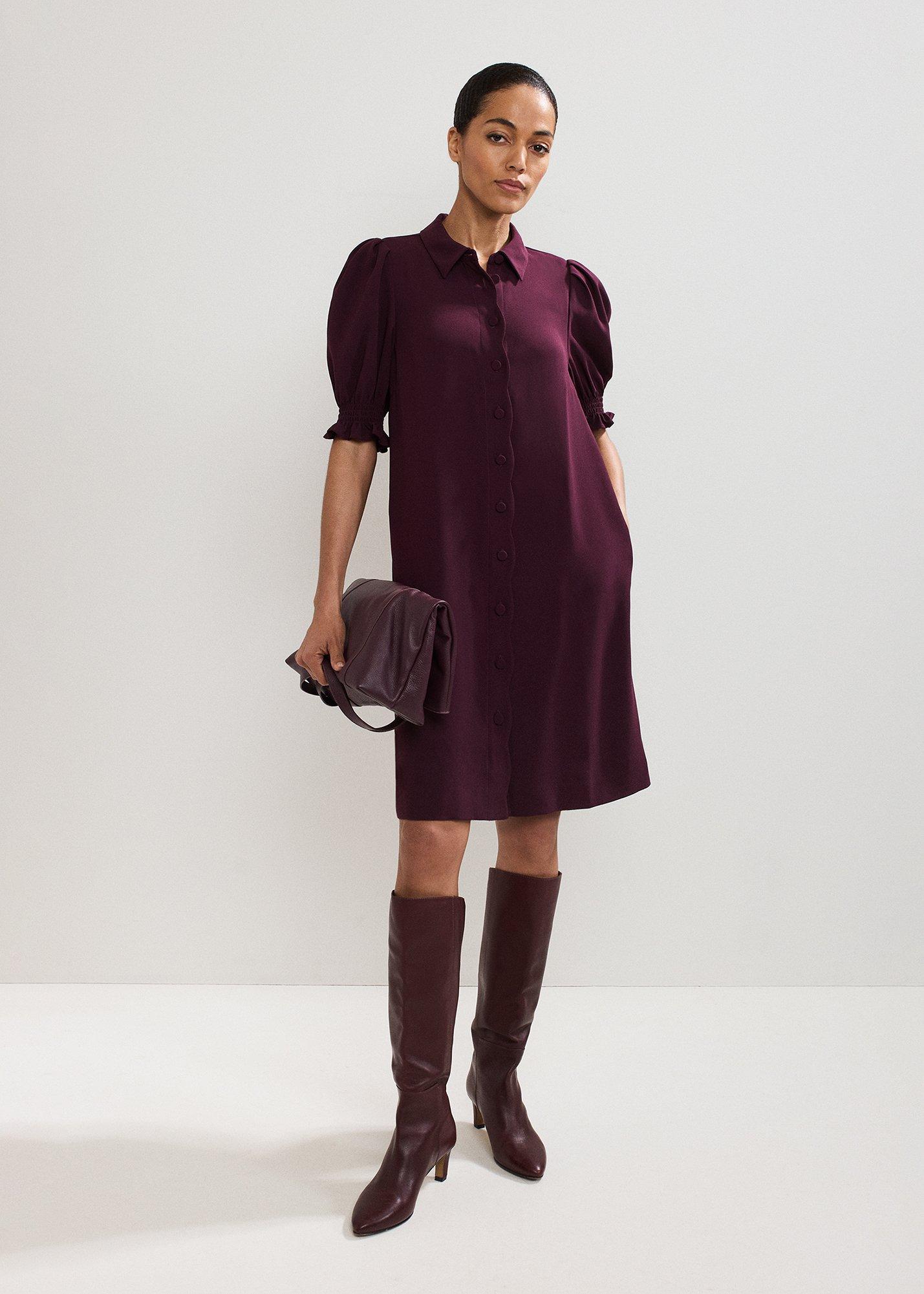 ${product-id}-Candice Scallop Dress-Burgundy-${view-type}