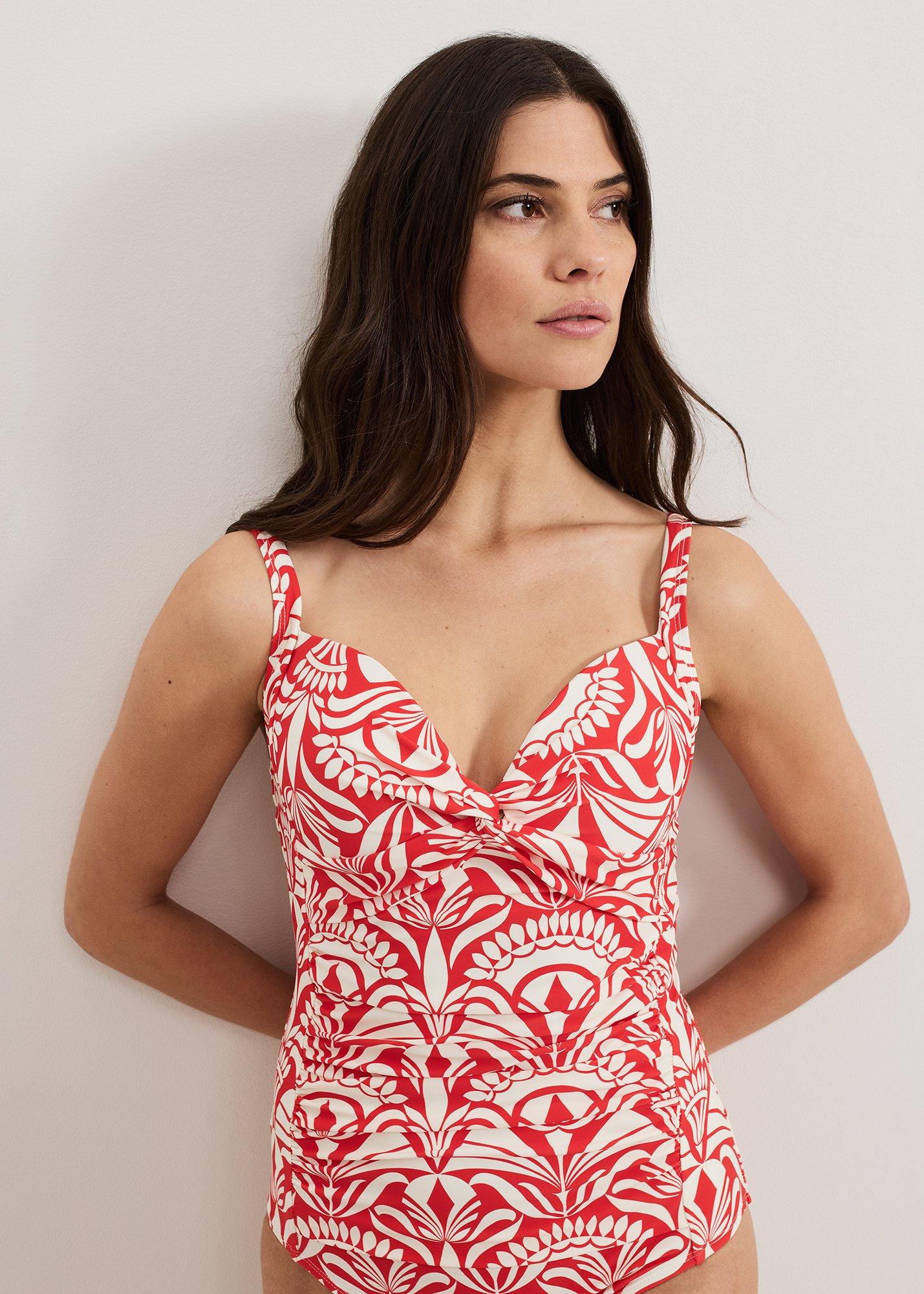 ${product-id}-Tile Print Swimsuit-Red-${view-type}