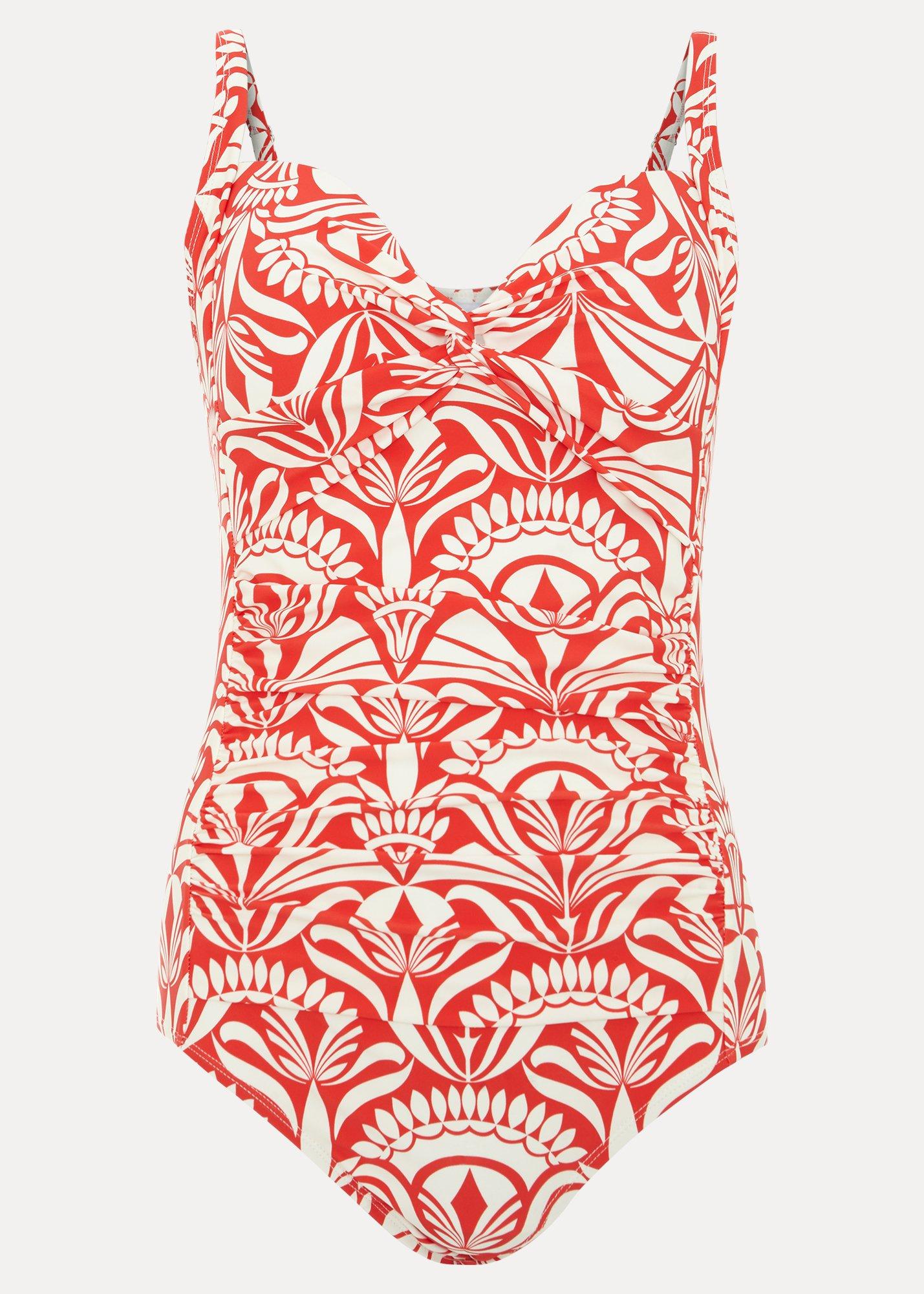${product-id}-Tile Print Swimsuit-Red-${view-type}