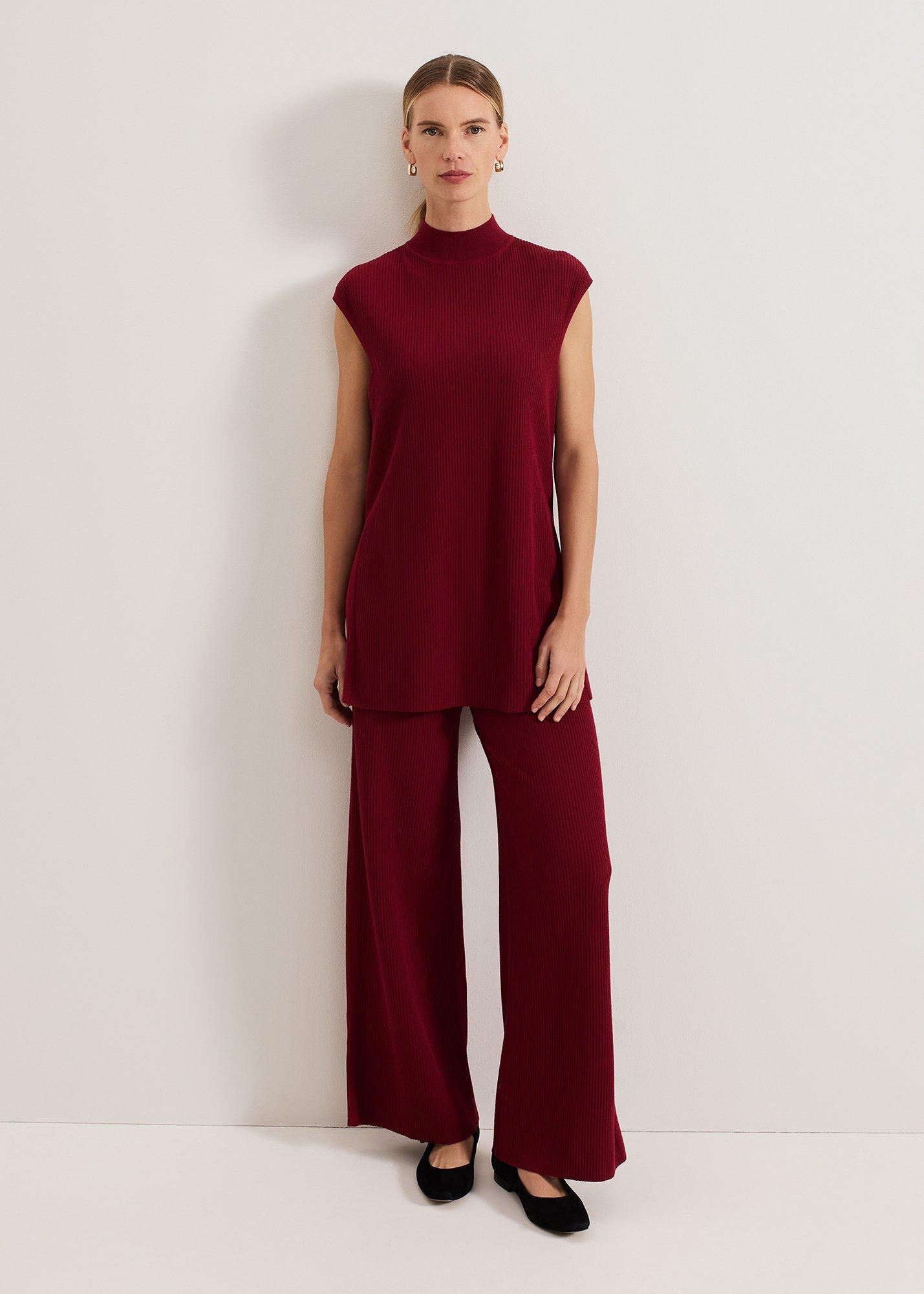 ${product-id}-Lori Ribbed Tunic-Burgundy-${view-type}