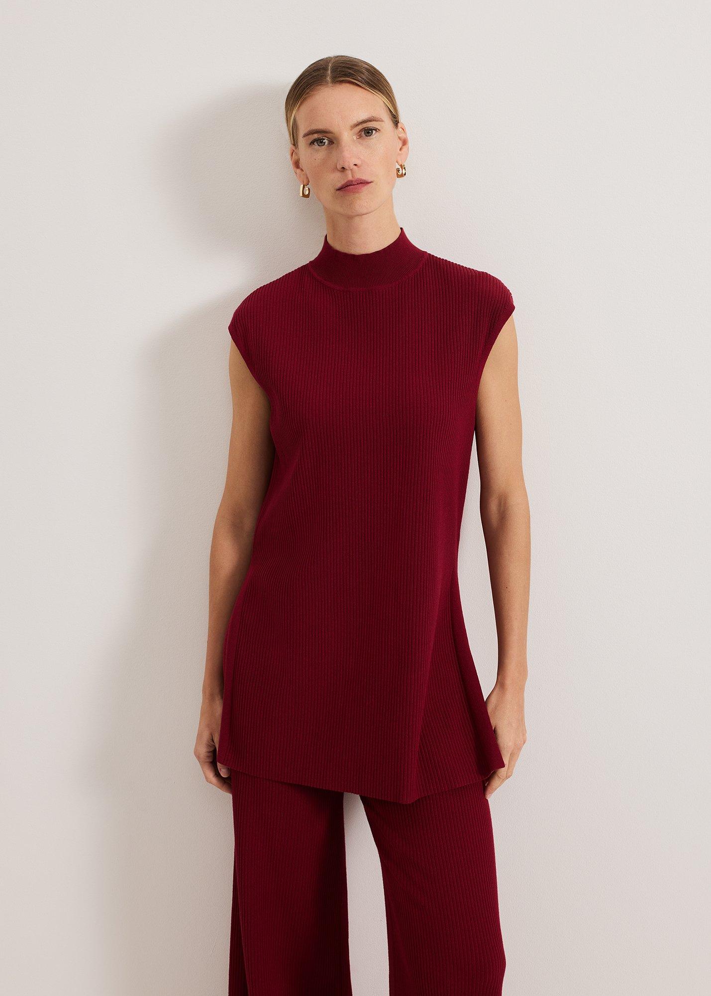 ${product-id}-Lori Ribbed Tunic-Burgundy-${view-type}