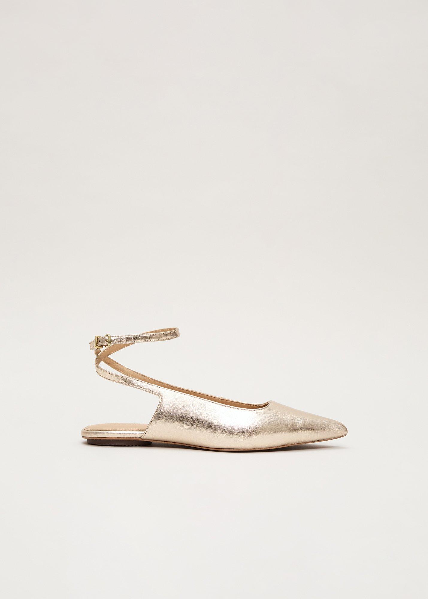 Gold Flat Shoes