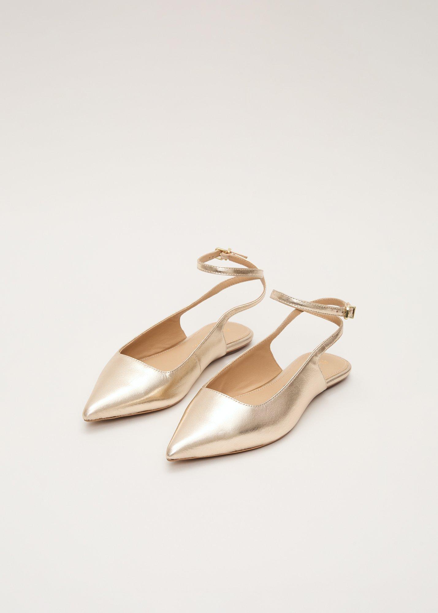 Gold Flat Shoes