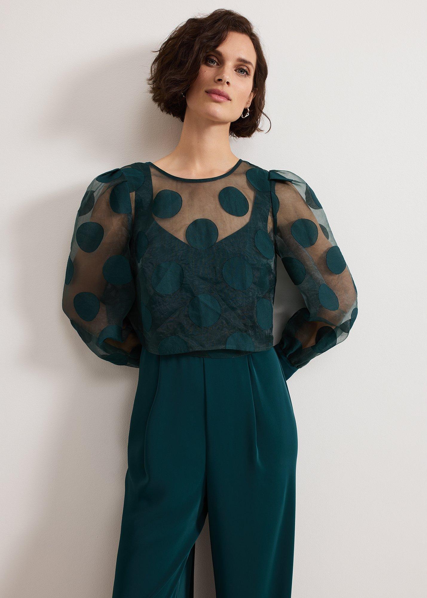 ${product-id}-Davina Spot Jumpsuit-Dark Green-${view-type}