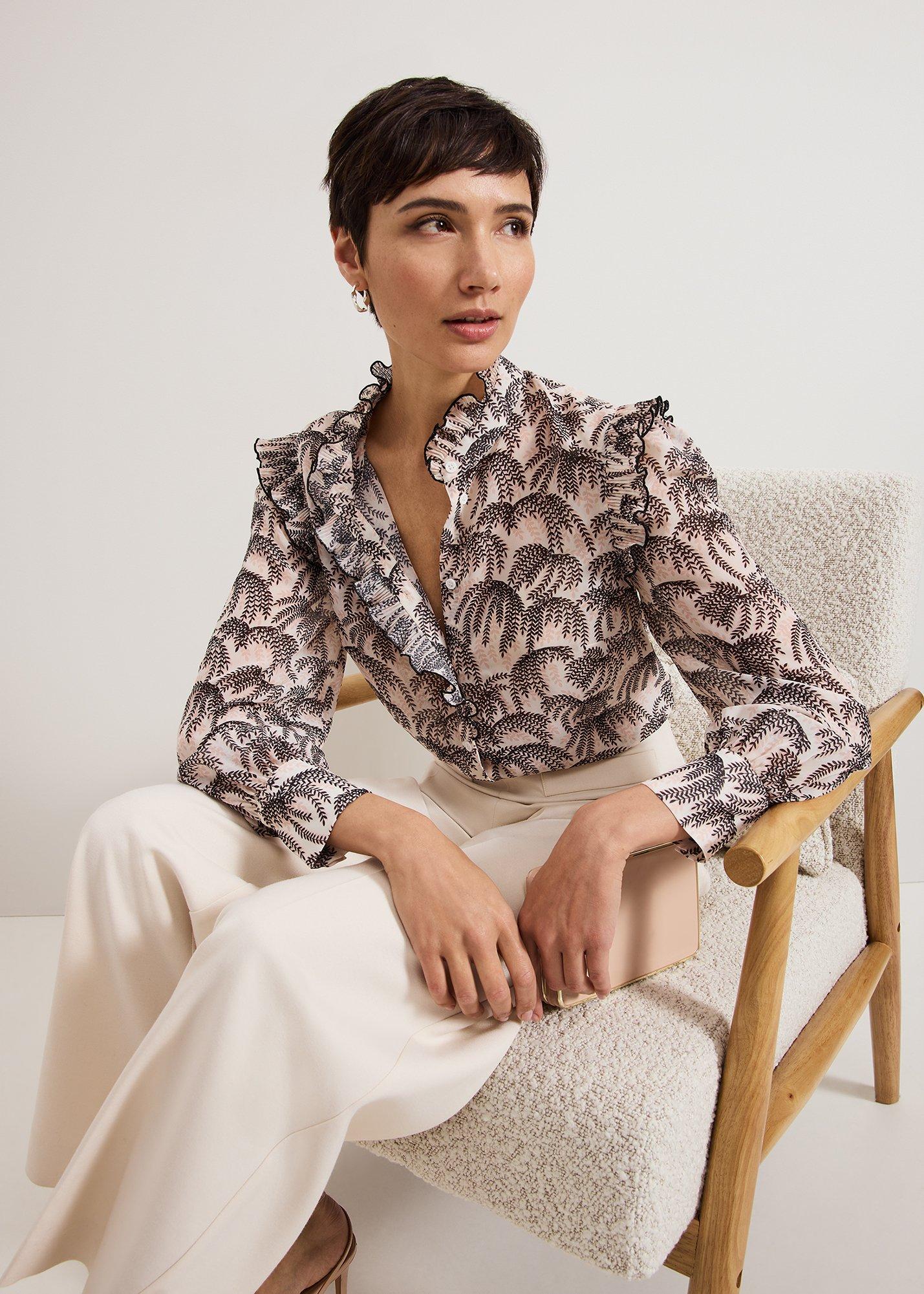 ${product-id}-Serena Frill Blouse-Multi-${view-type}