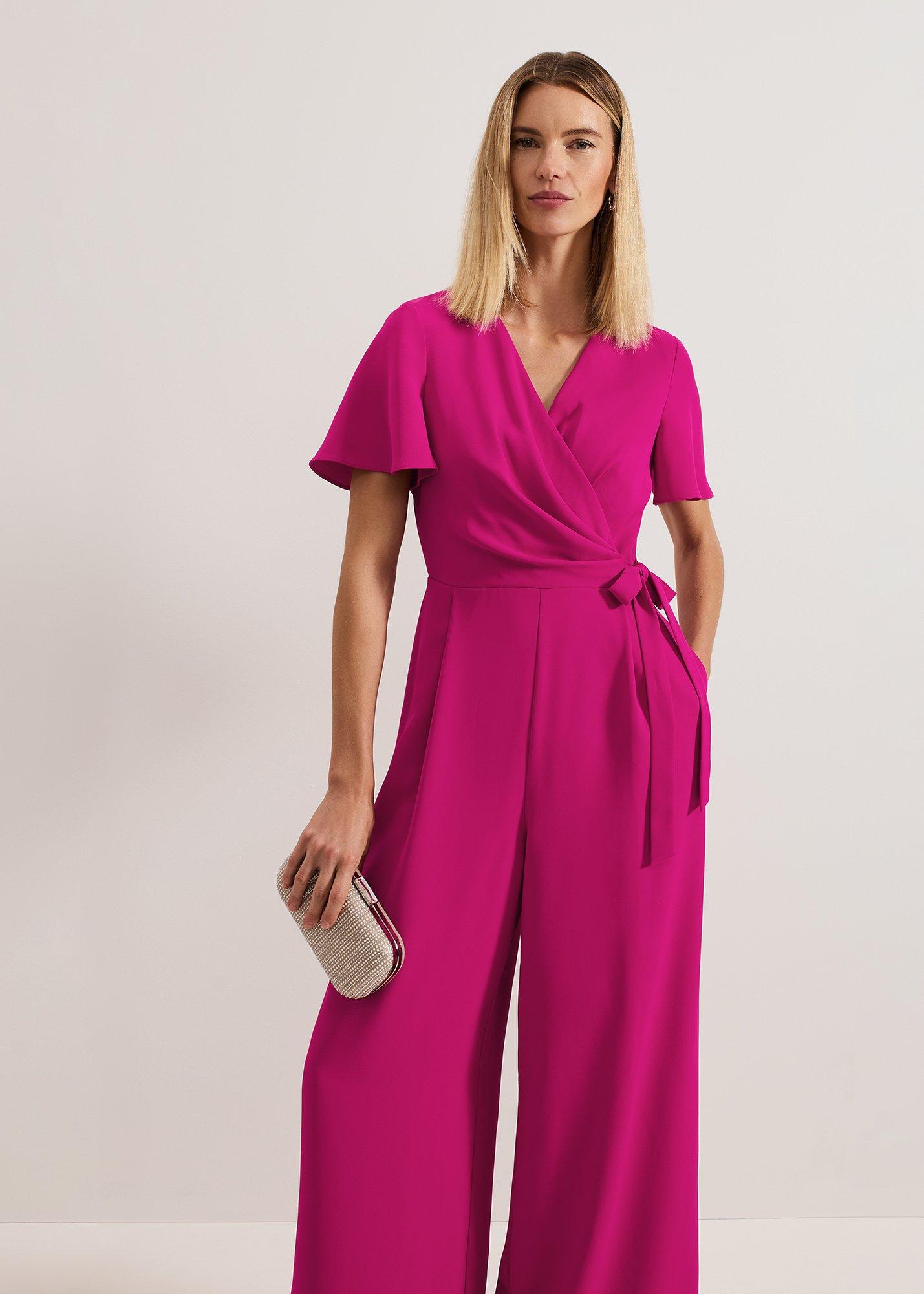 Julissa Pink Wide Leg Jumpsuit.
