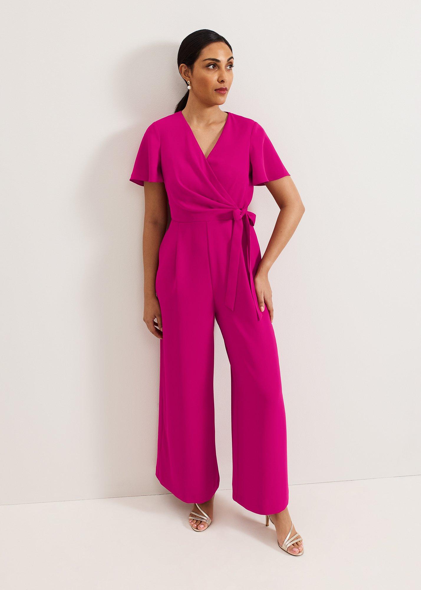 Petite Julissa Pink Wide Leg Jumpsuit.