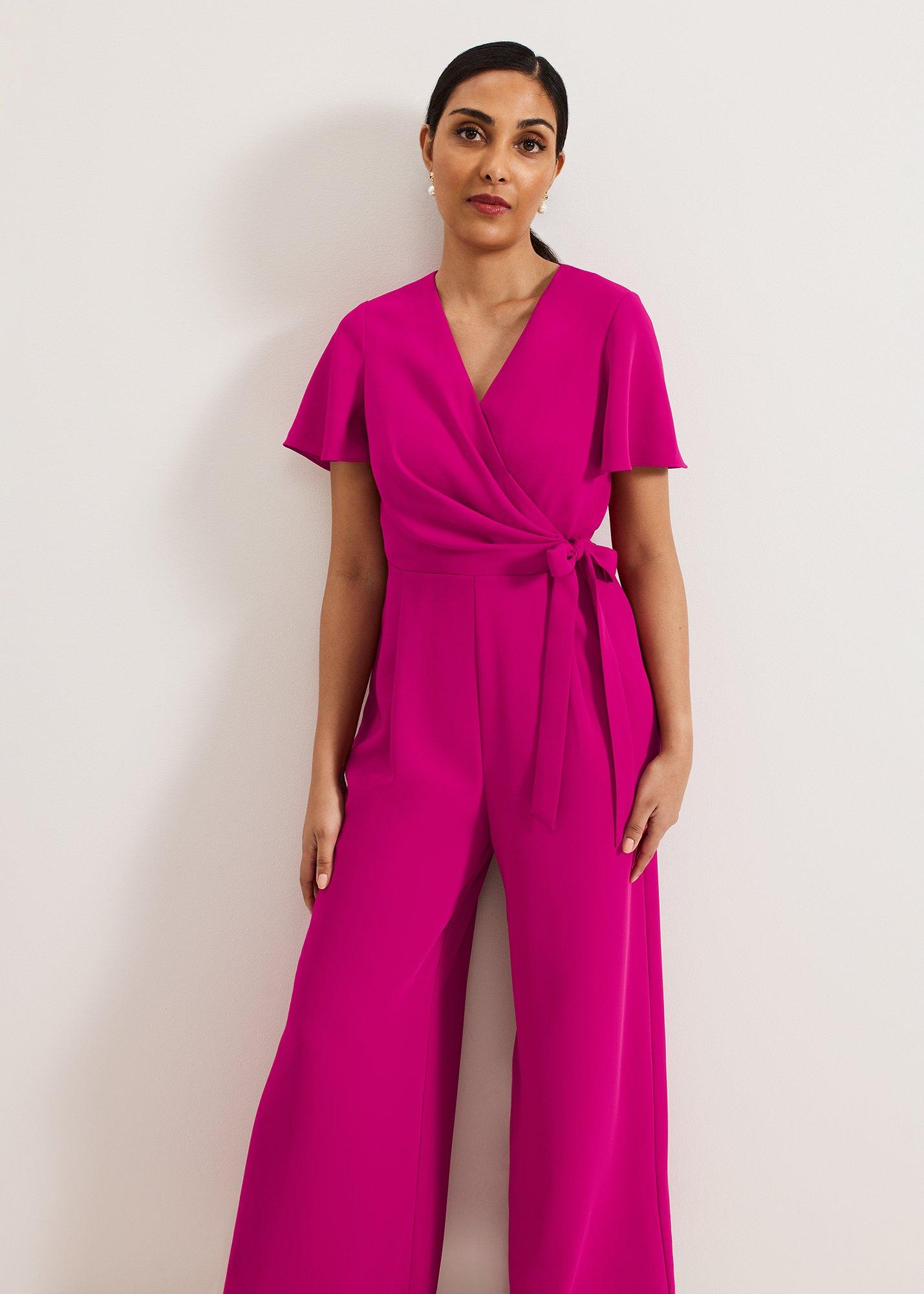 Petite Julissa Pink Wide Leg Jumpsuit.