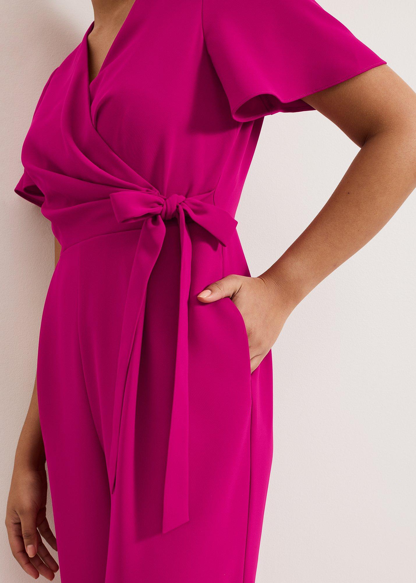 Petite Julissa Pink Wide Leg Jumpsuit.