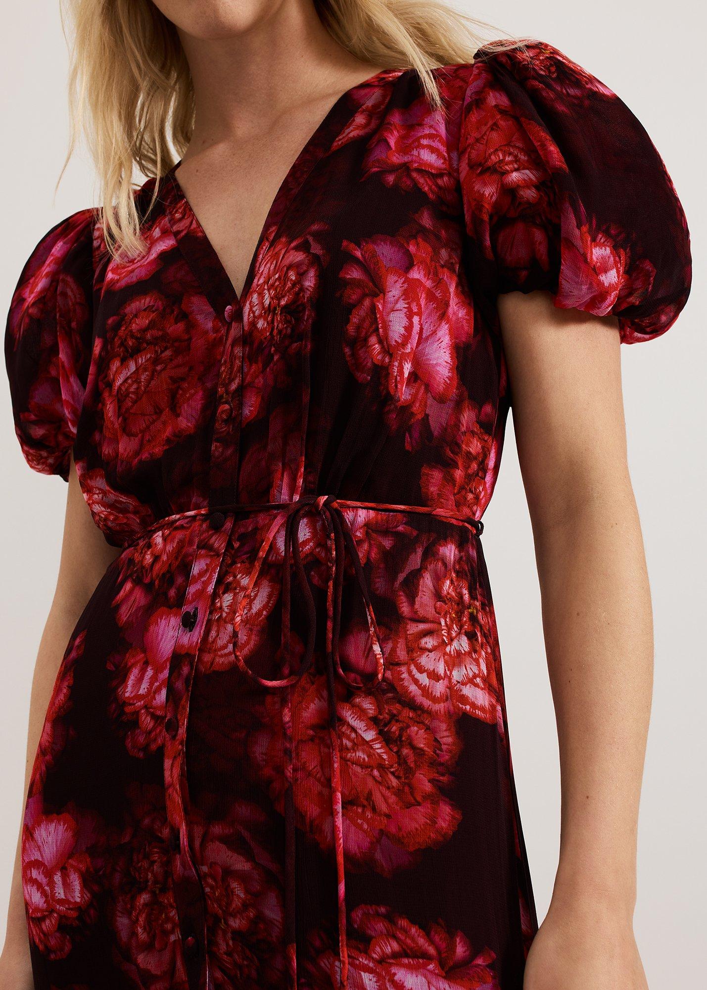 Amaris Floral Puff Sleeve Maxi Dress