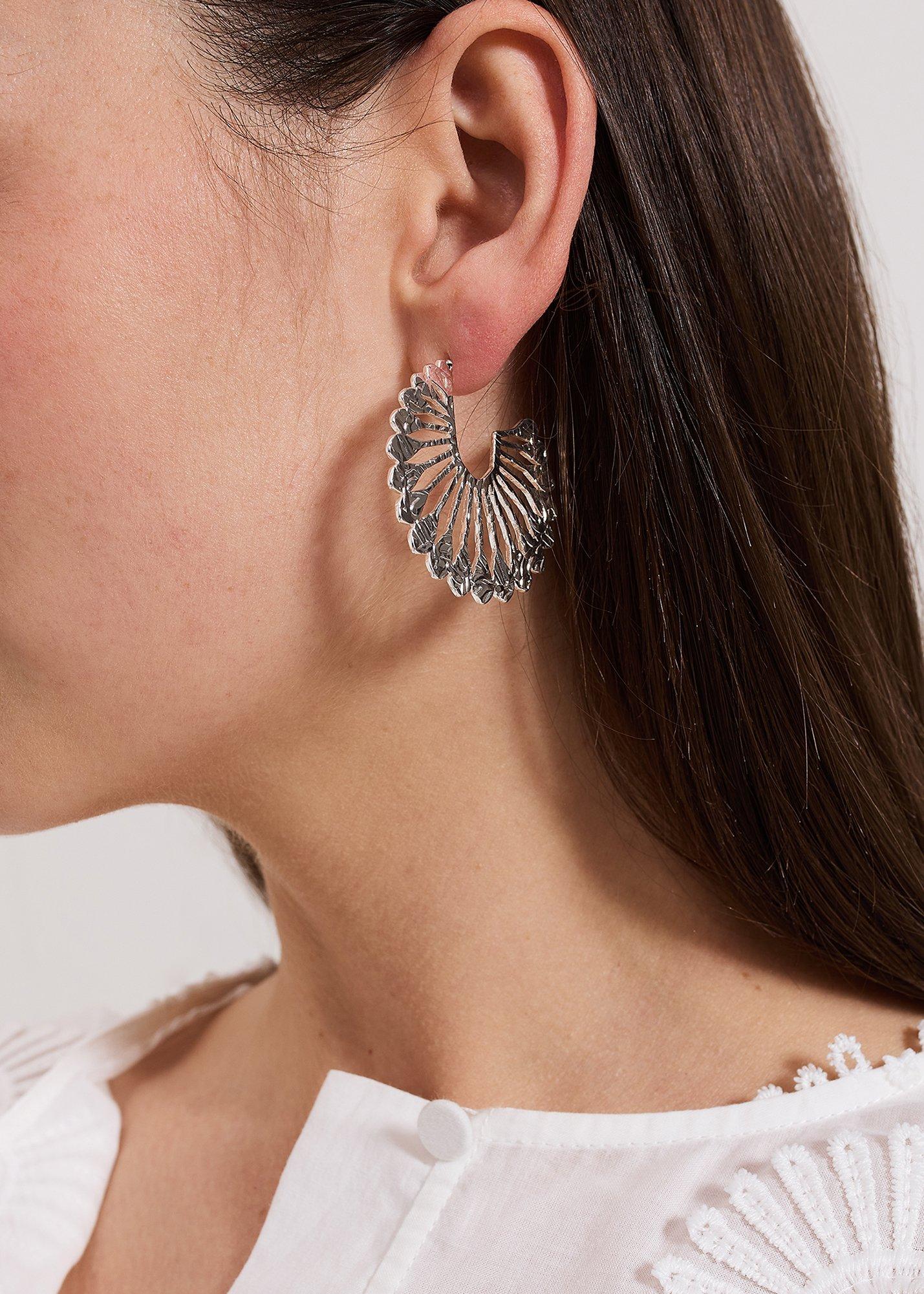 ${product-id}-Sunray Hoop Earrings-Silver-${view-type}