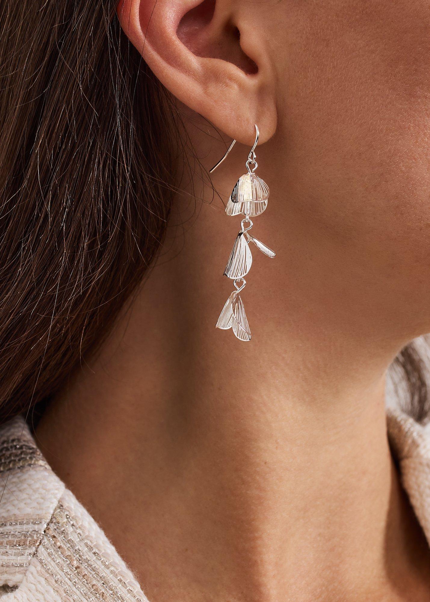 ${product-id}-Petal Drop Earrings-Silver-${view-type}