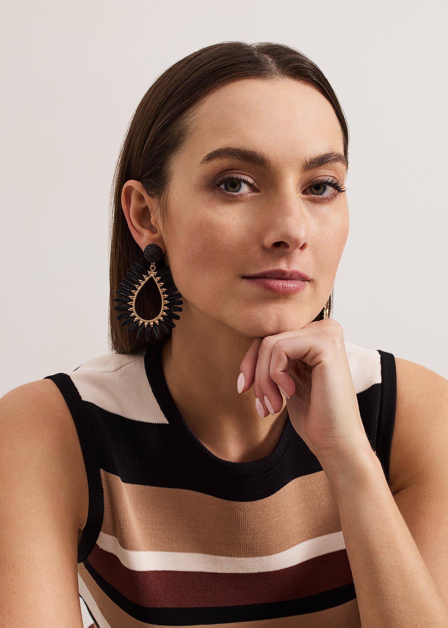 ${product-id}-Raffia Earrings-Black-${view-type}