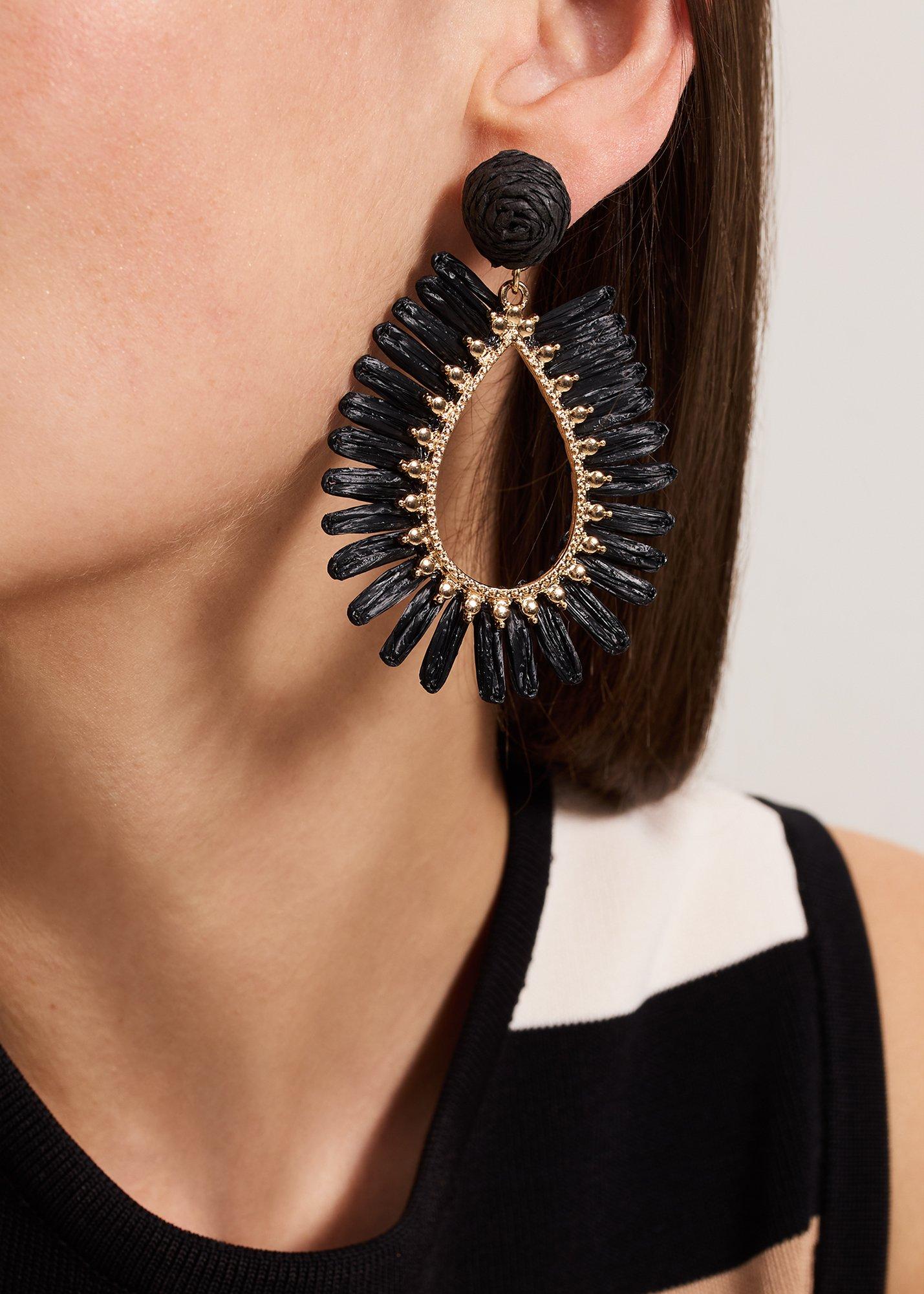${product-id}-Raffia Earrings-Black-${view-type}