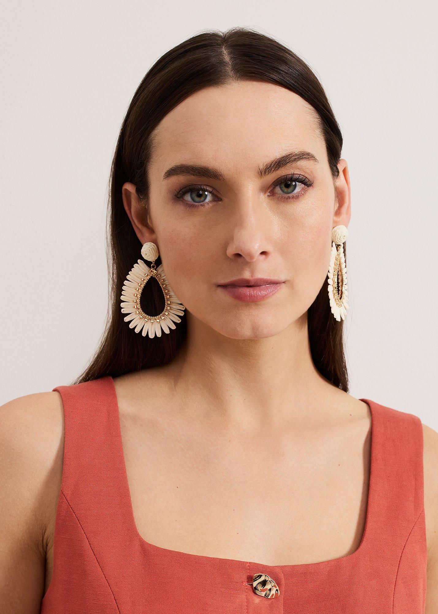 ${product-id}-Raffia Earrings-Ivory-${view-type}