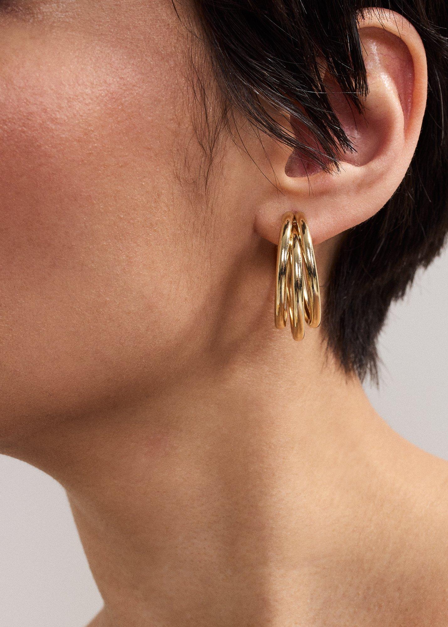 ${product-id}-Triple Hoop Earrings-Gold-${view-type}