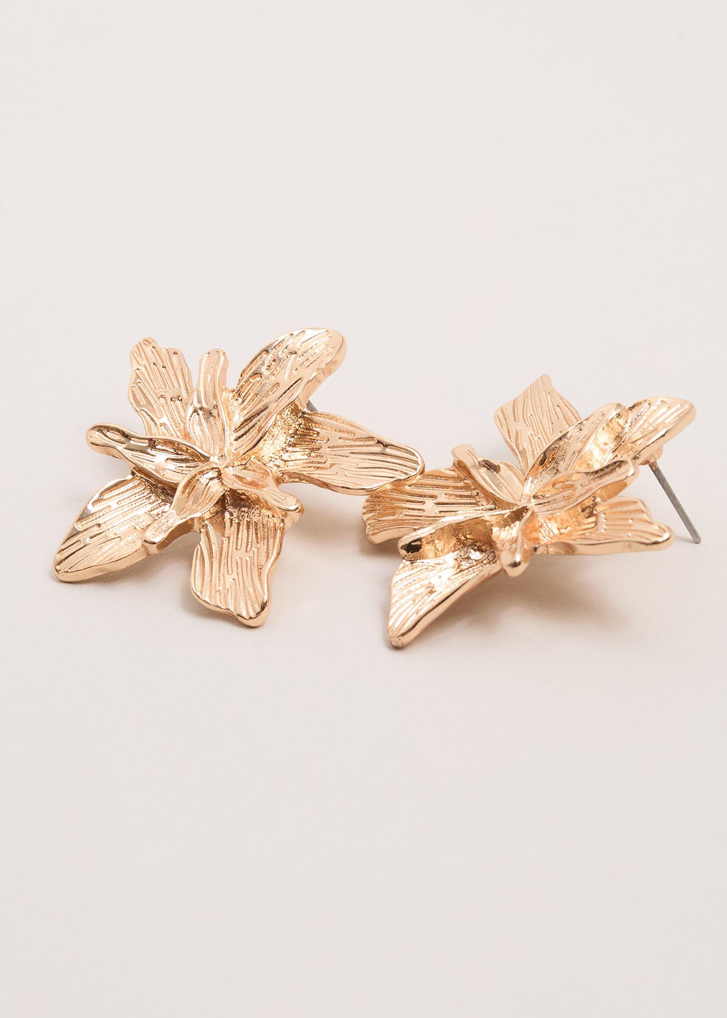 ${product-id}-Flower Stud Earrings-Gold-${view-type}
