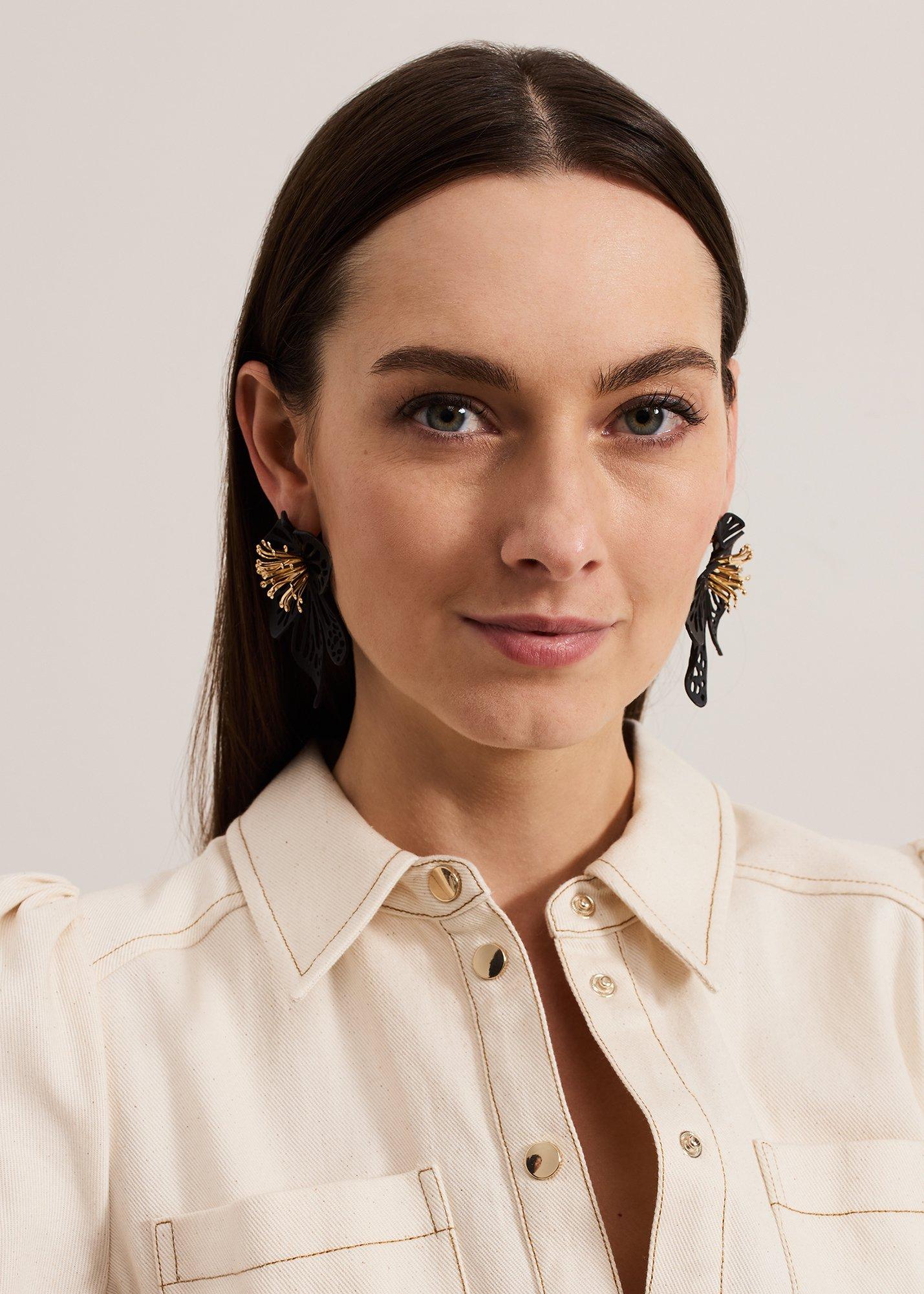 ${product-id}-Large Flower Earring-Black-${view-type}