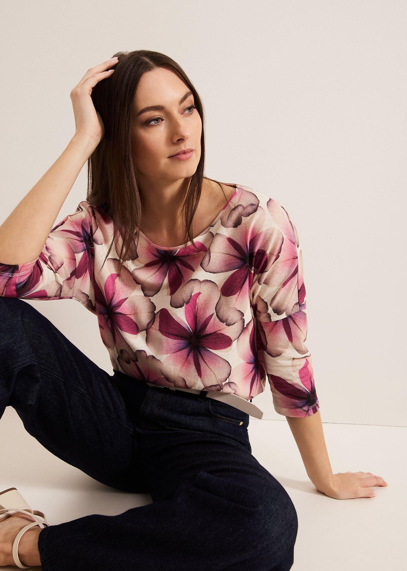 Nori Petal Print Linen Top