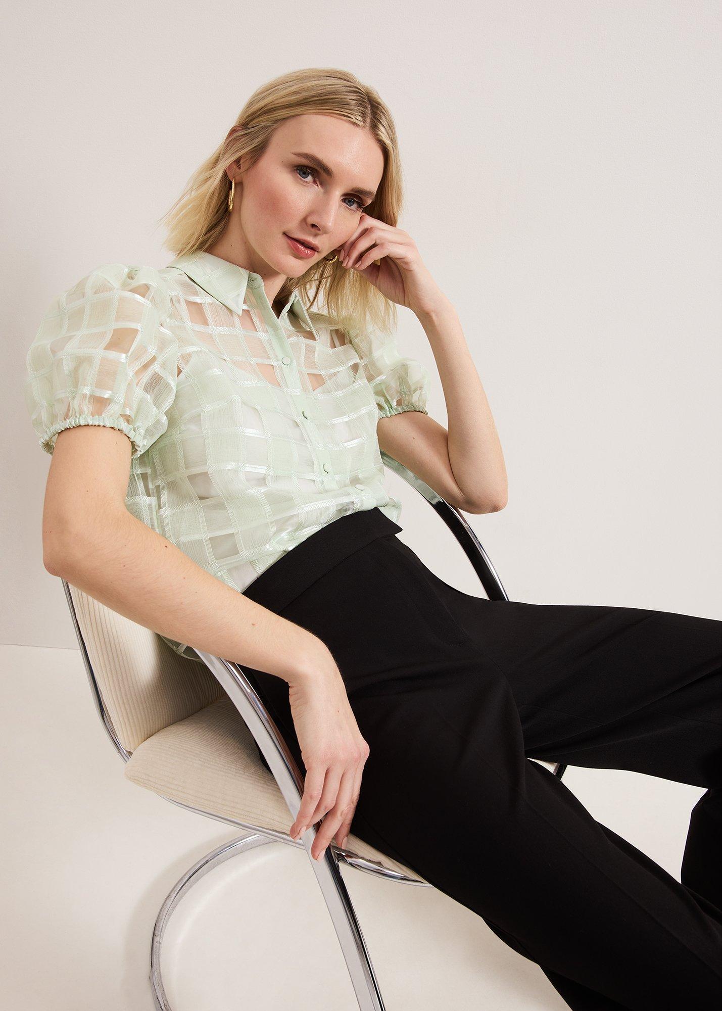 Angie Check Texture Blouse