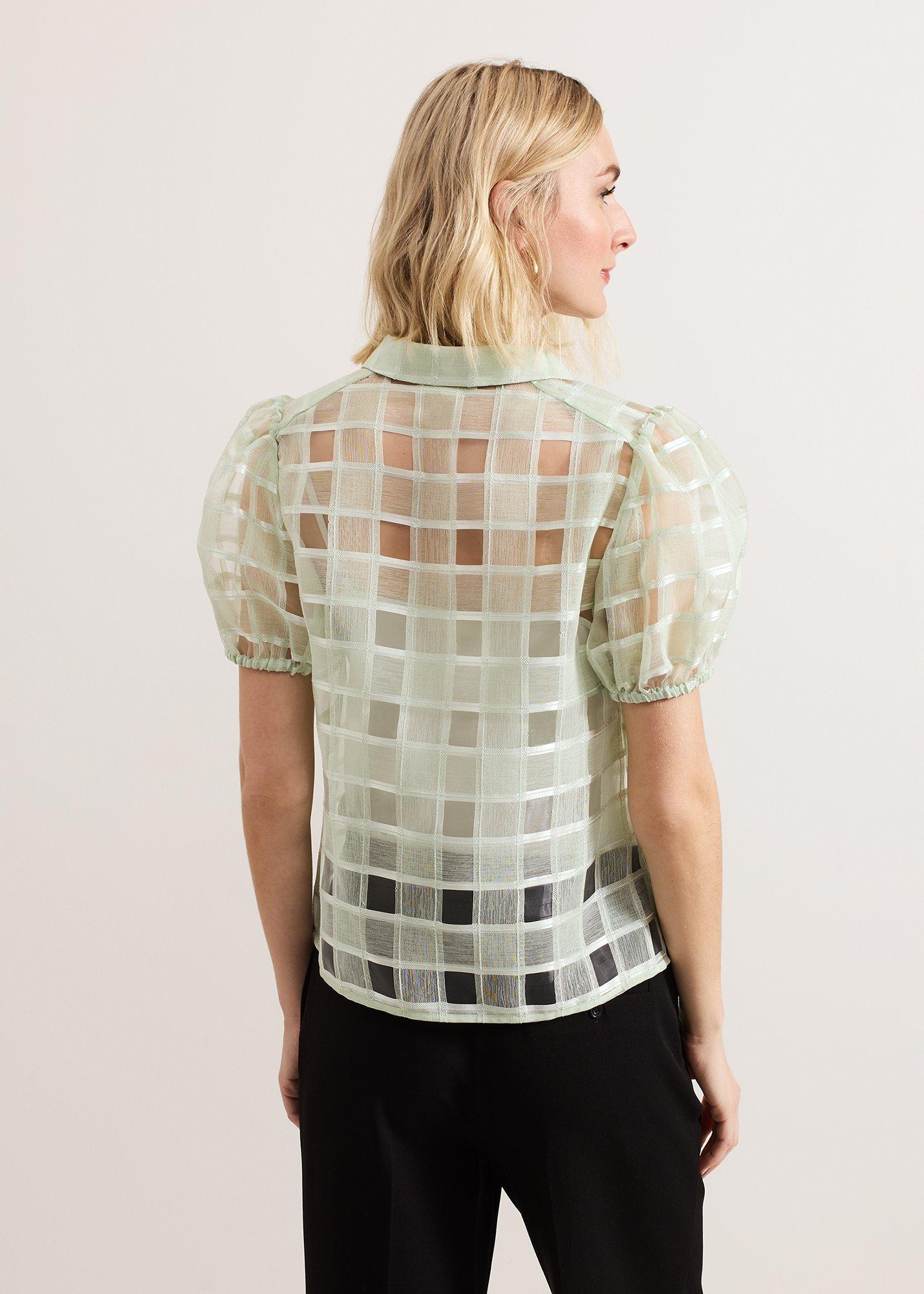 Angie Check Texture Blouse