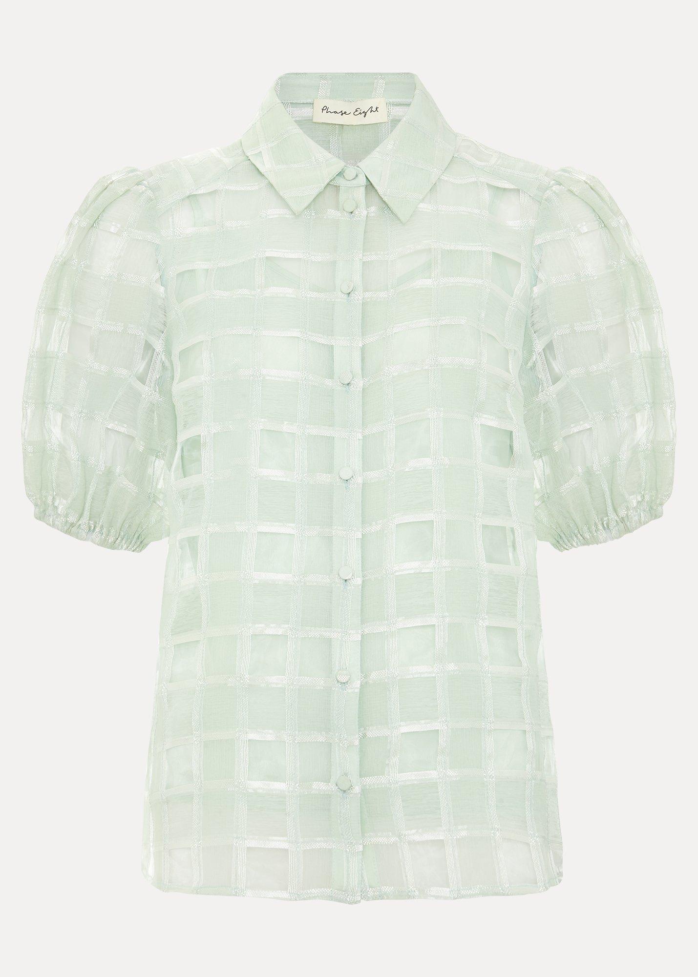 Angie Check Texture Blouse