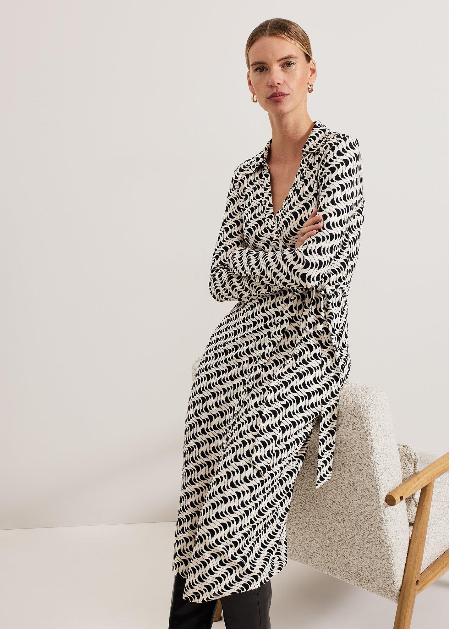 ${product-id}-Gina Geo Wrap Dress-Navy/Ivory-${view-type}