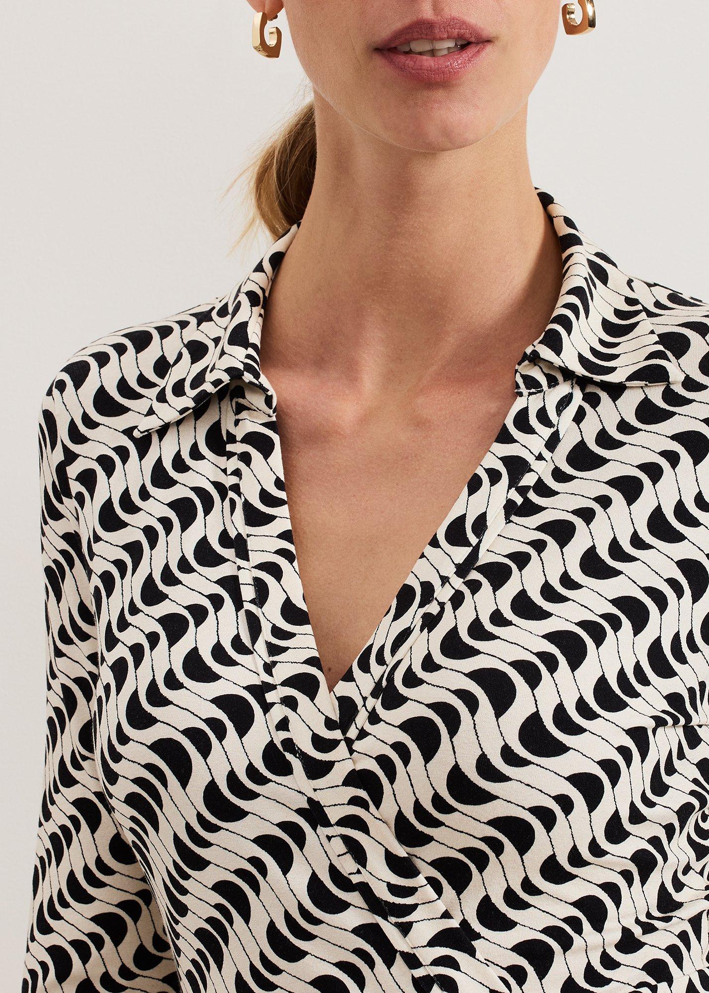 ${product-id}-Gina Geo Wrap Dress-Navy/Ivory-${view-type}