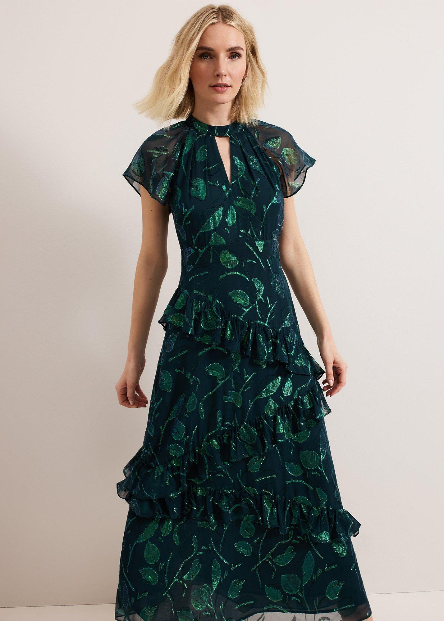 ${product-id}-Haisley Silk Dress-Green-${view-type}