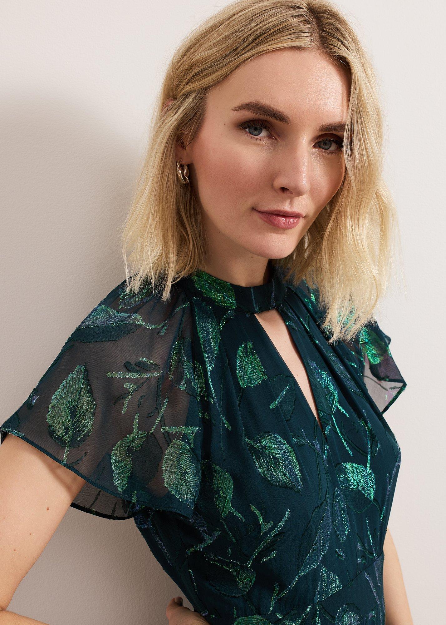${product-id}-Haisley Silk Dress-Green-${view-type}