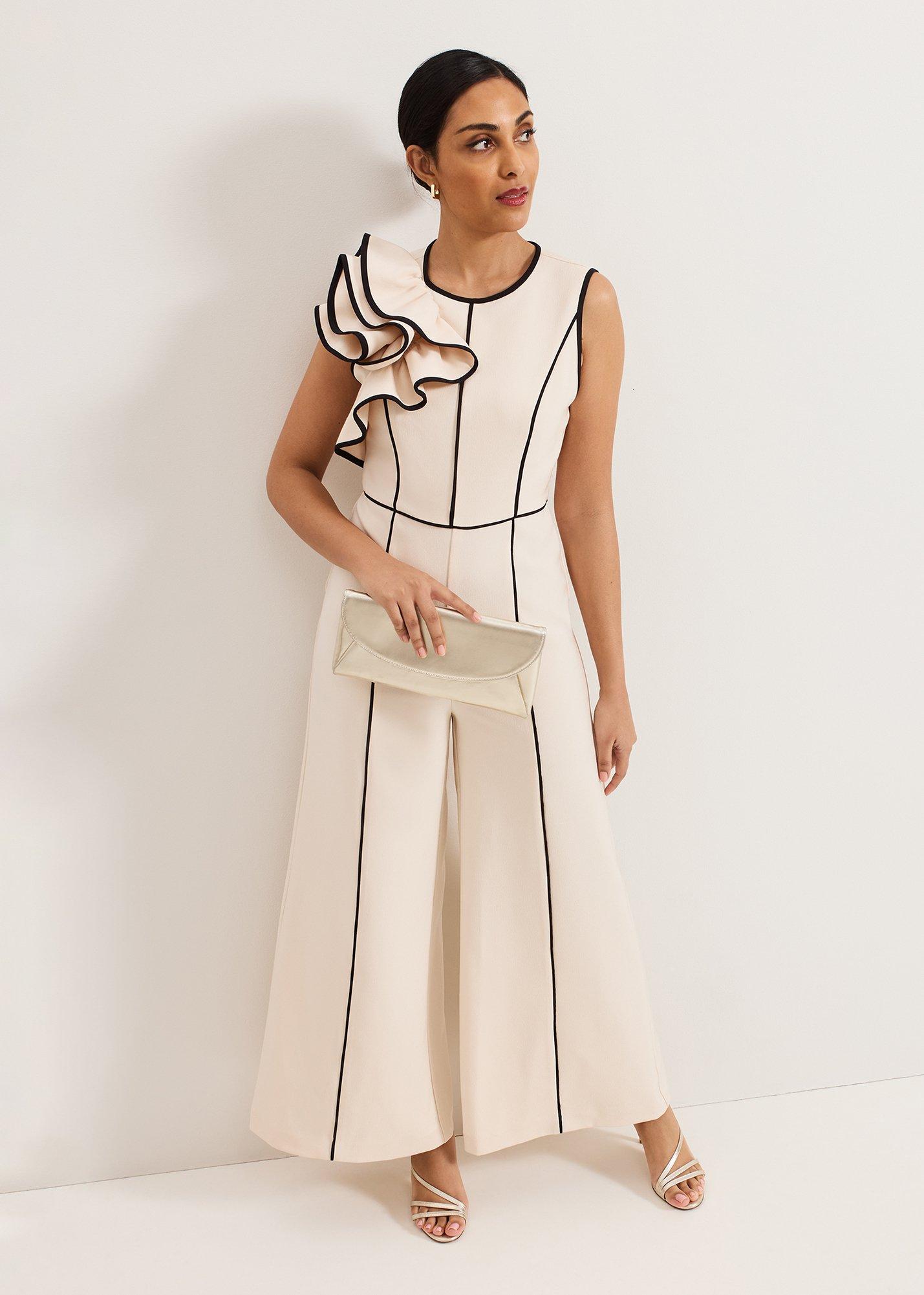 Petite Lucille Ruffle Wide Leg Jumpsuit