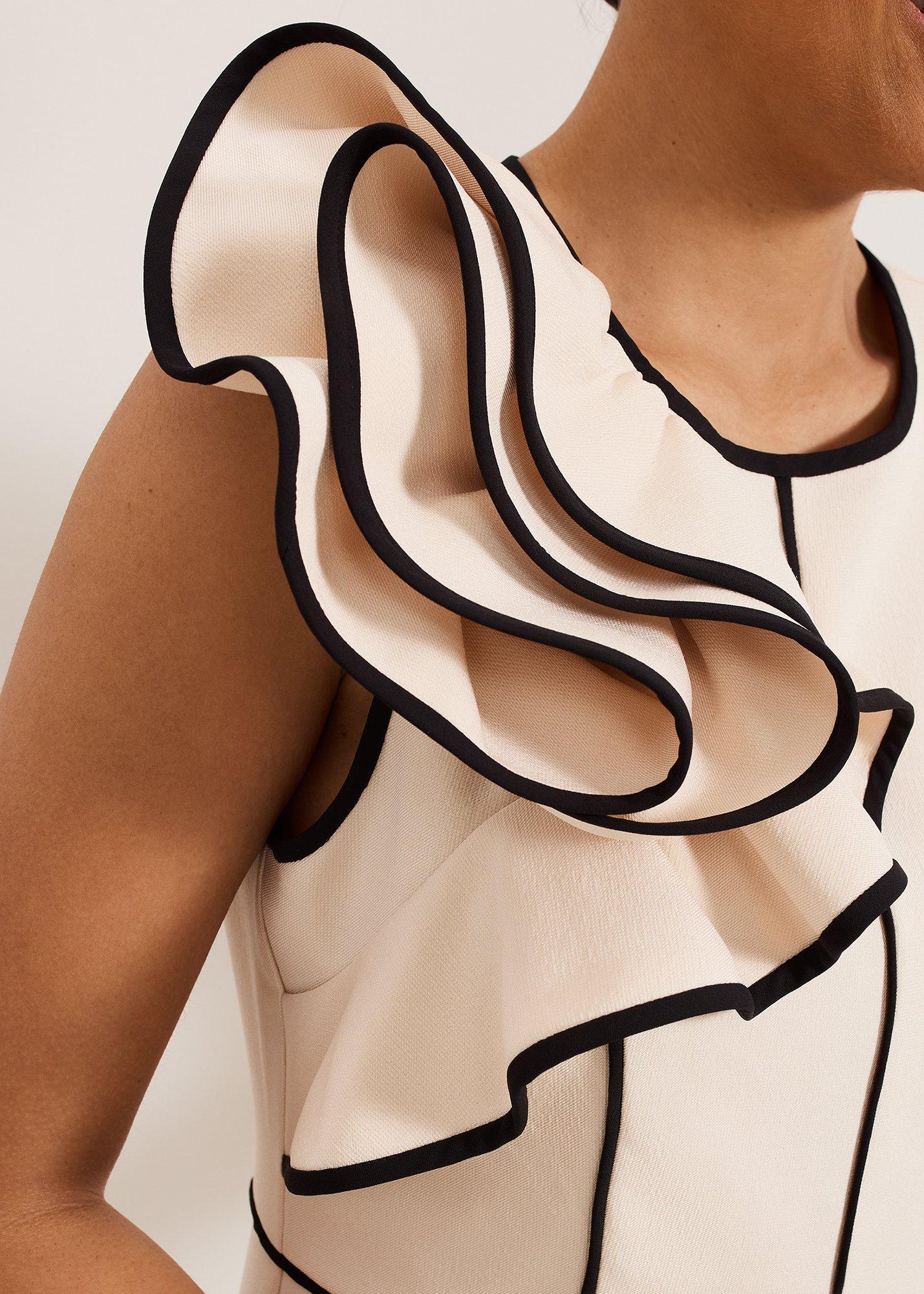 Petite Lucille Ruffle Tipped Contrast Jumpsuit