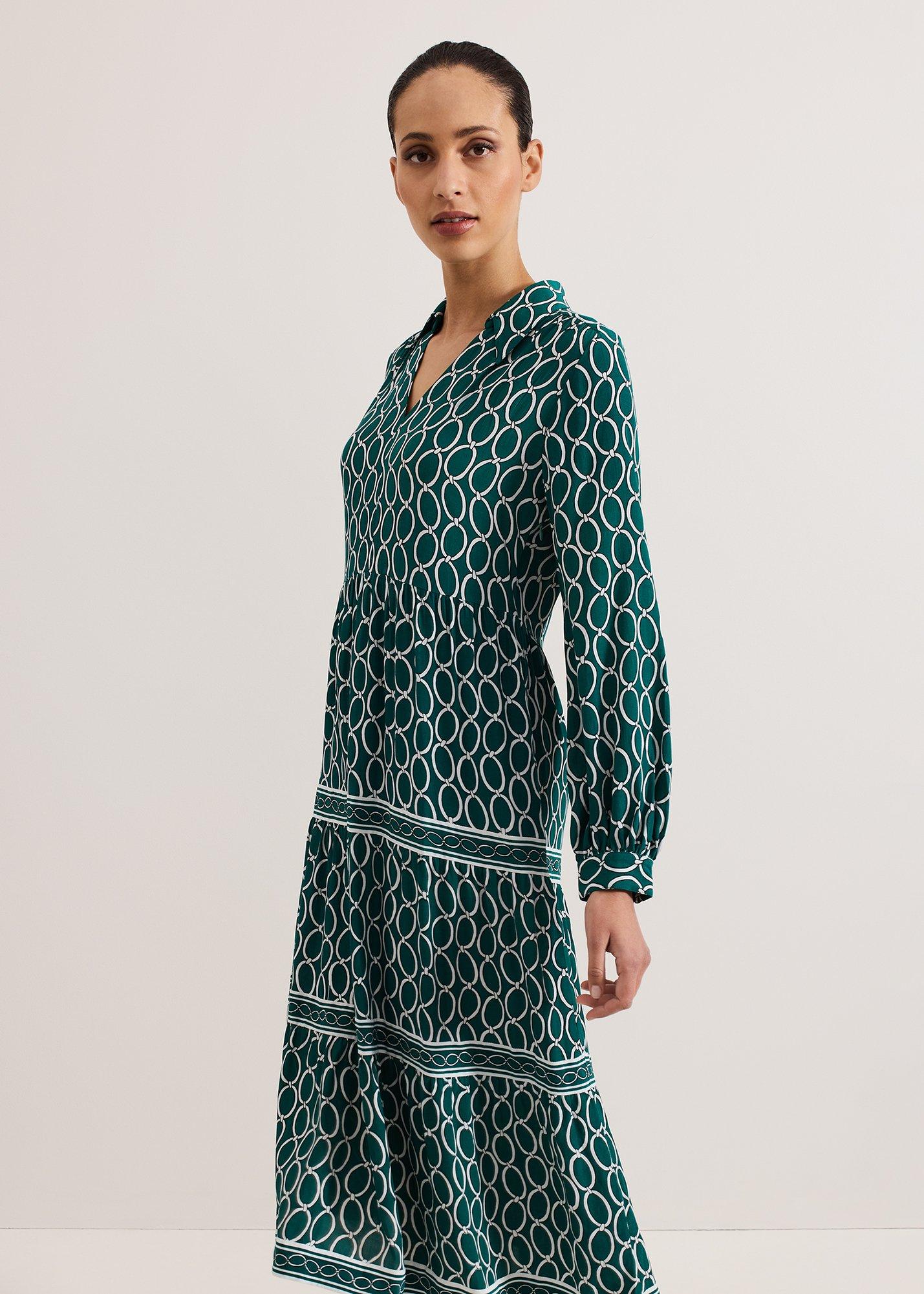 ${product-id}-Tiered Midi Dress-Green-${view-type}
