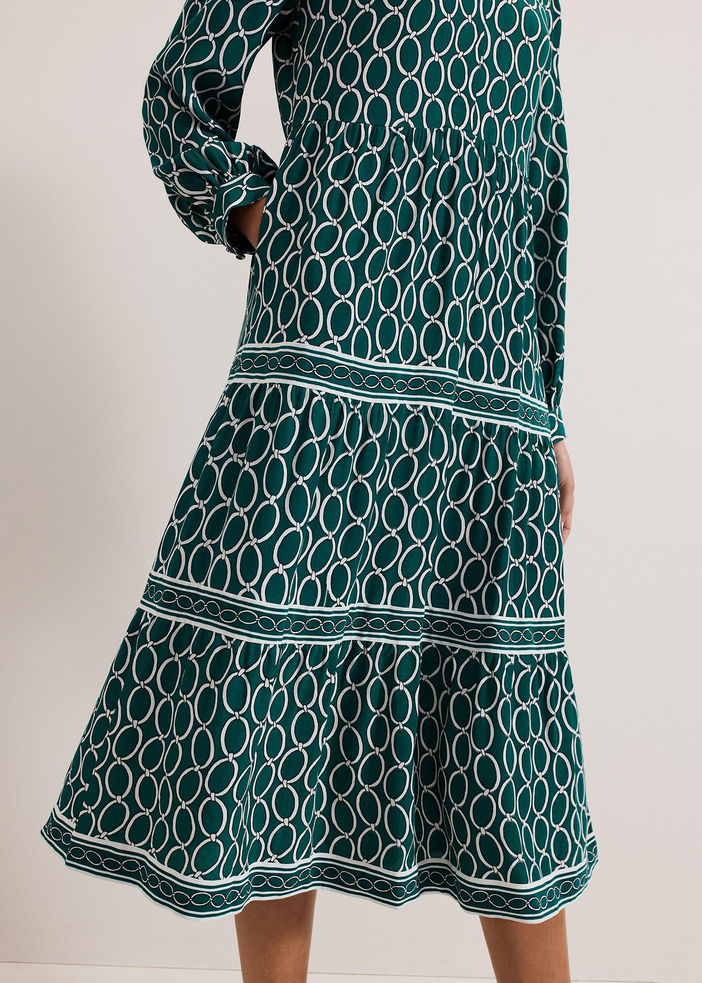 ${product-id}-Tiered Midi Dress-Green-${view-type}