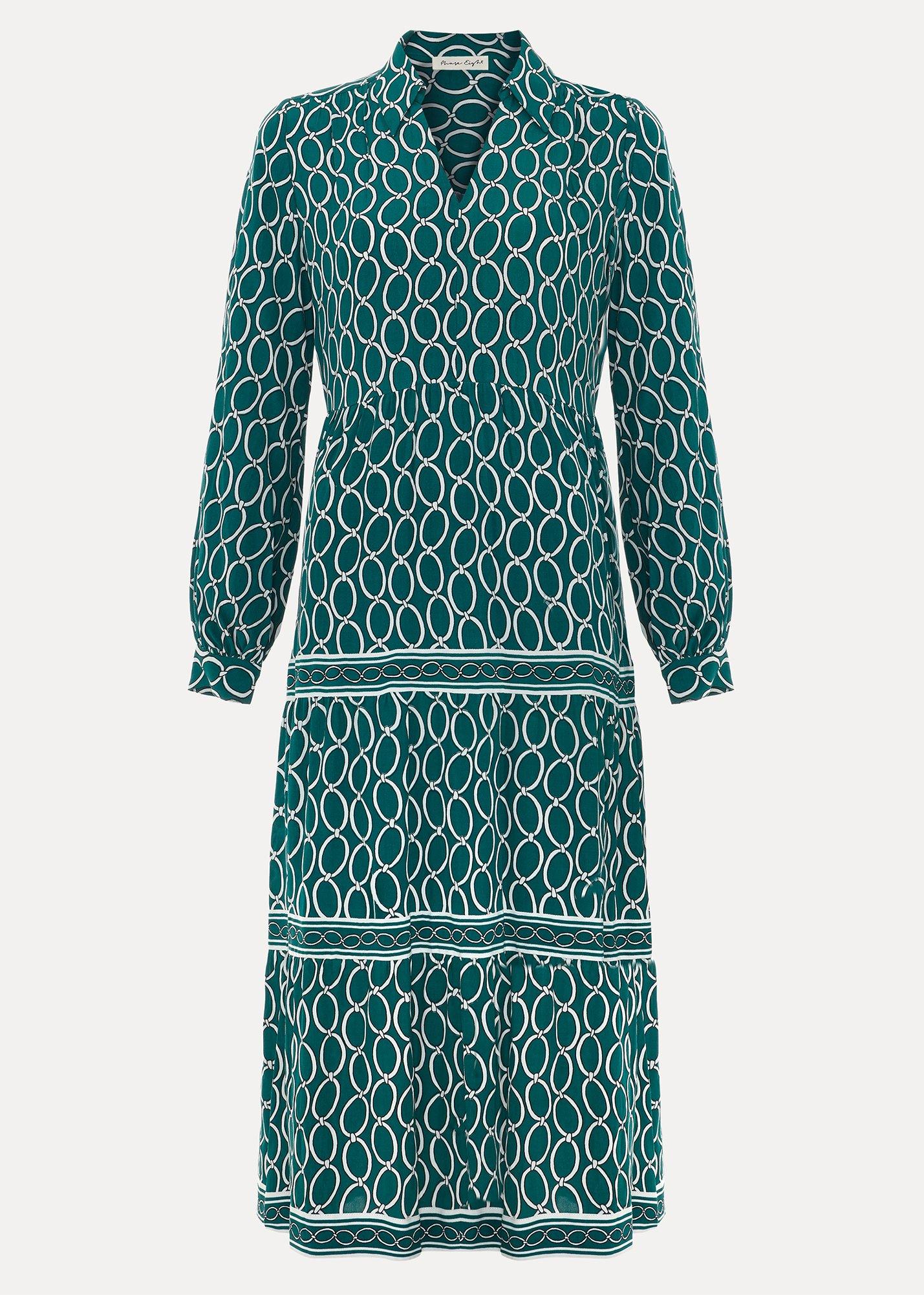 ${product-id}-Tiered Midi Dress-Green-${view-type}
