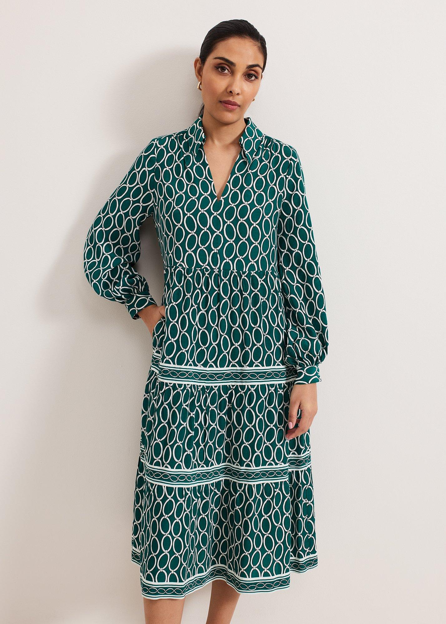 ${product-id}-Petite Tiered Dress-Green-${view-type}