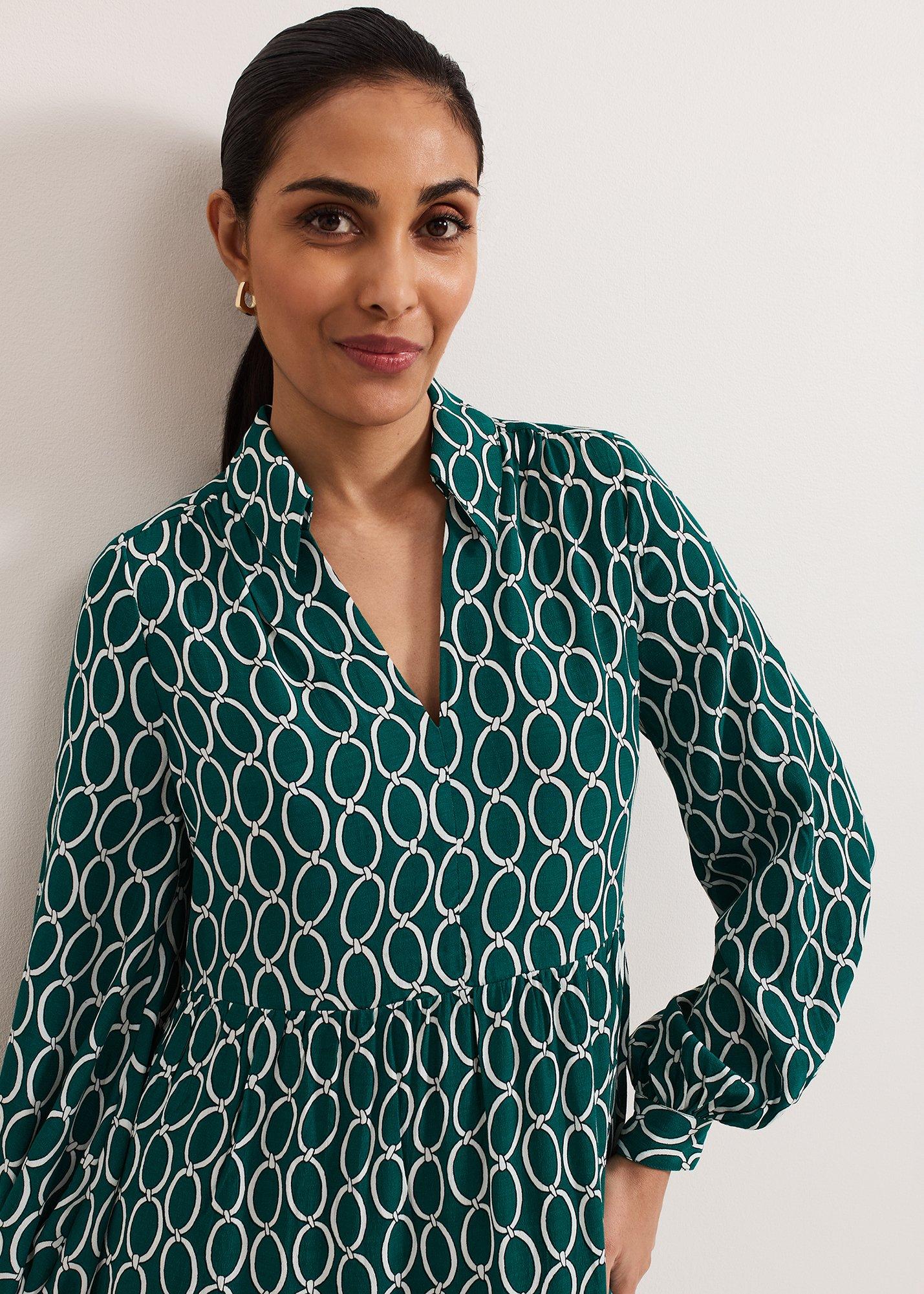${product-id}-Petite Tiered Dress-Green-${view-type}