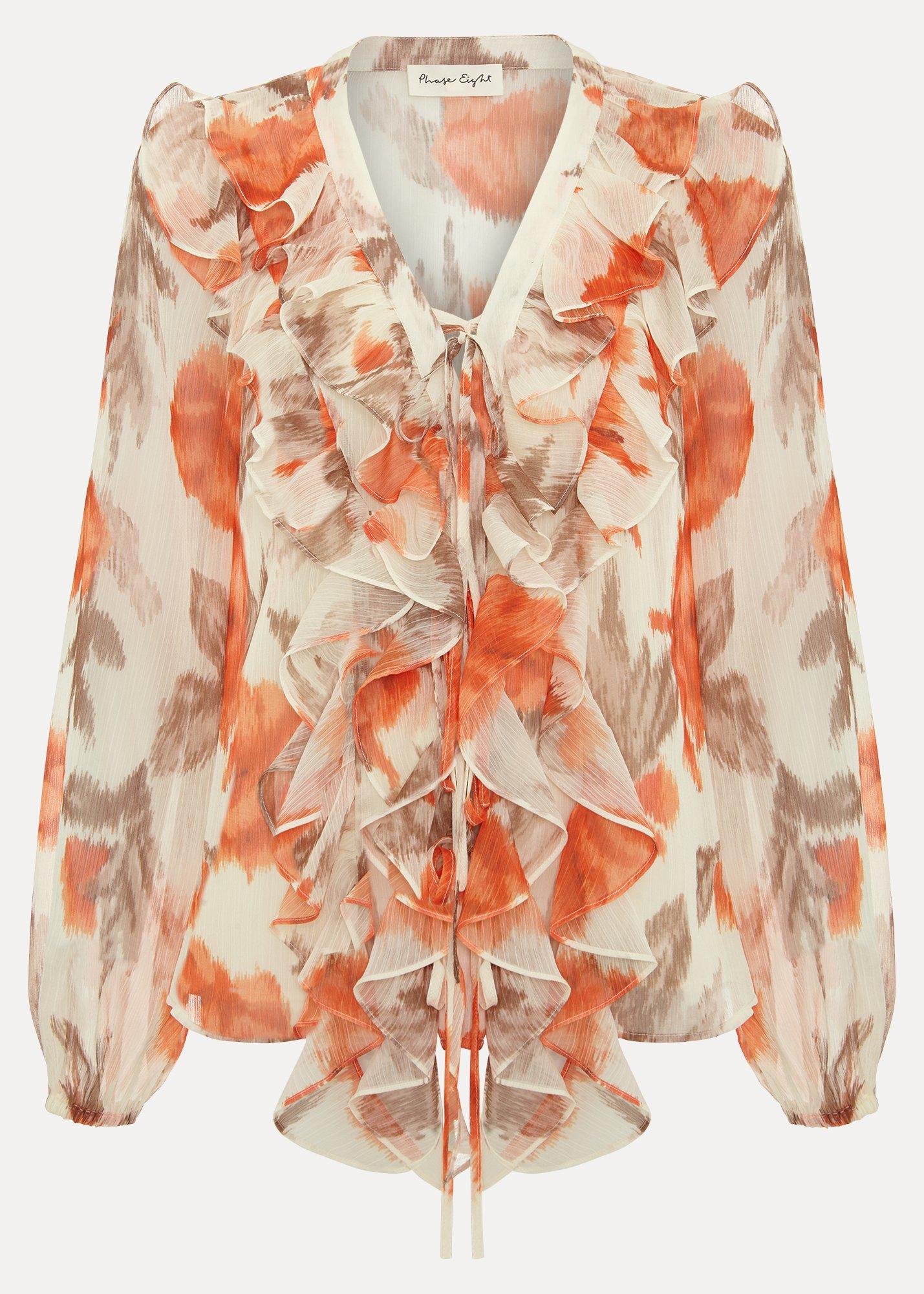 ${product-id}-Ivana Printed Blouse-Orange-${view-type}