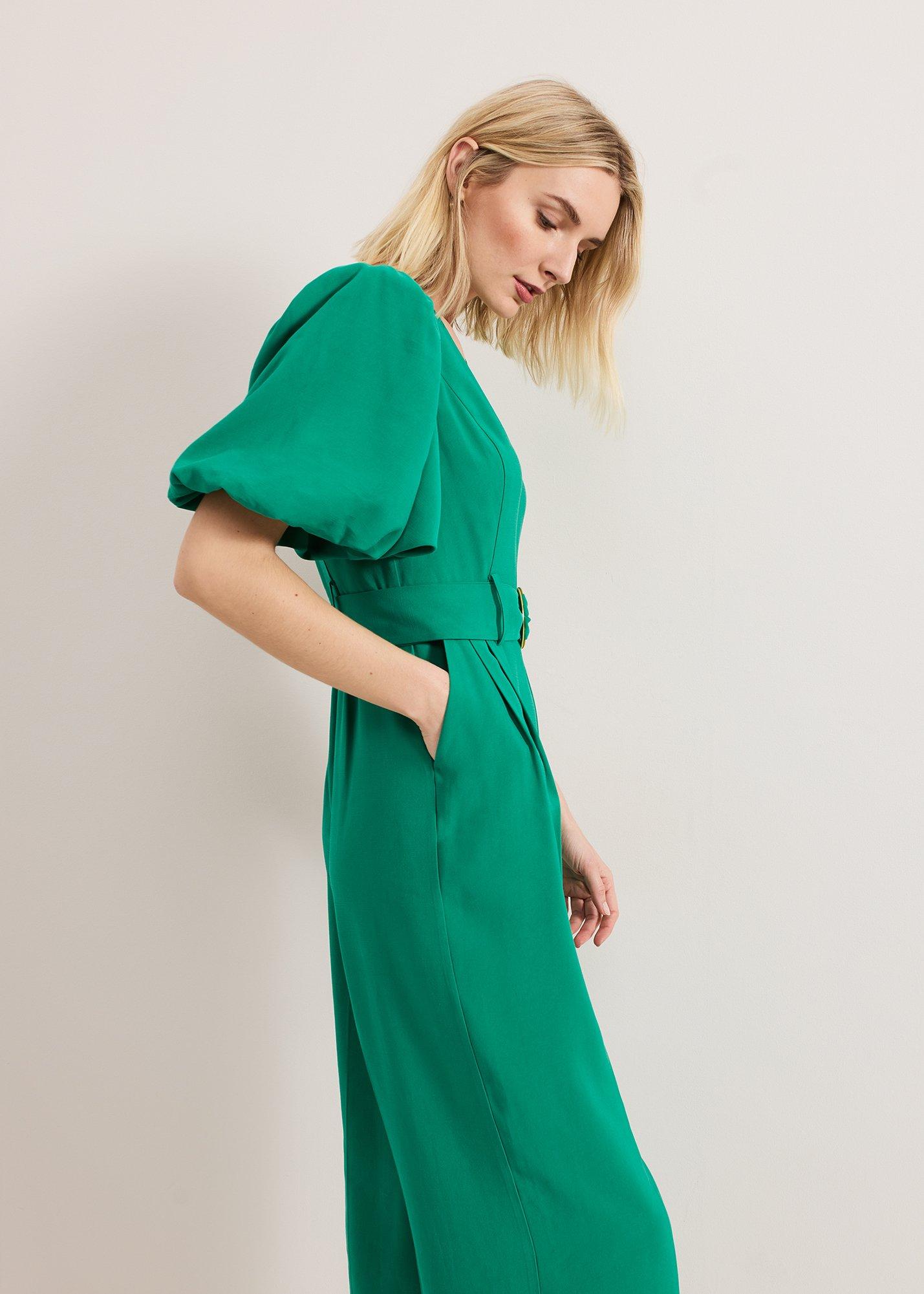 ${product-id}-Margot Puff Jumpsuit-Green-${view-type}