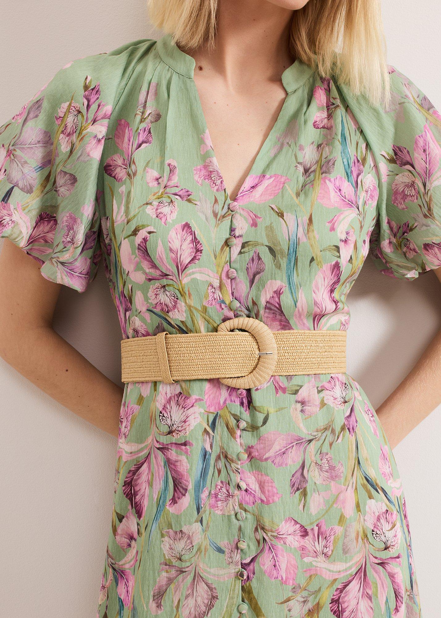 ${product-id}-Amalie Floral Dress-Green-${view-type}