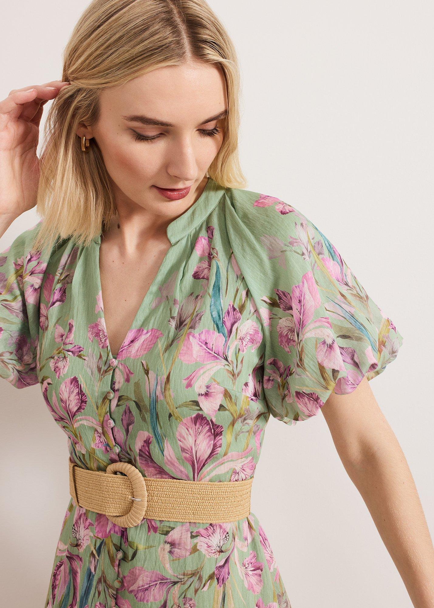 ${product-id}-Amalie Floral Dress-Green-${view-type}