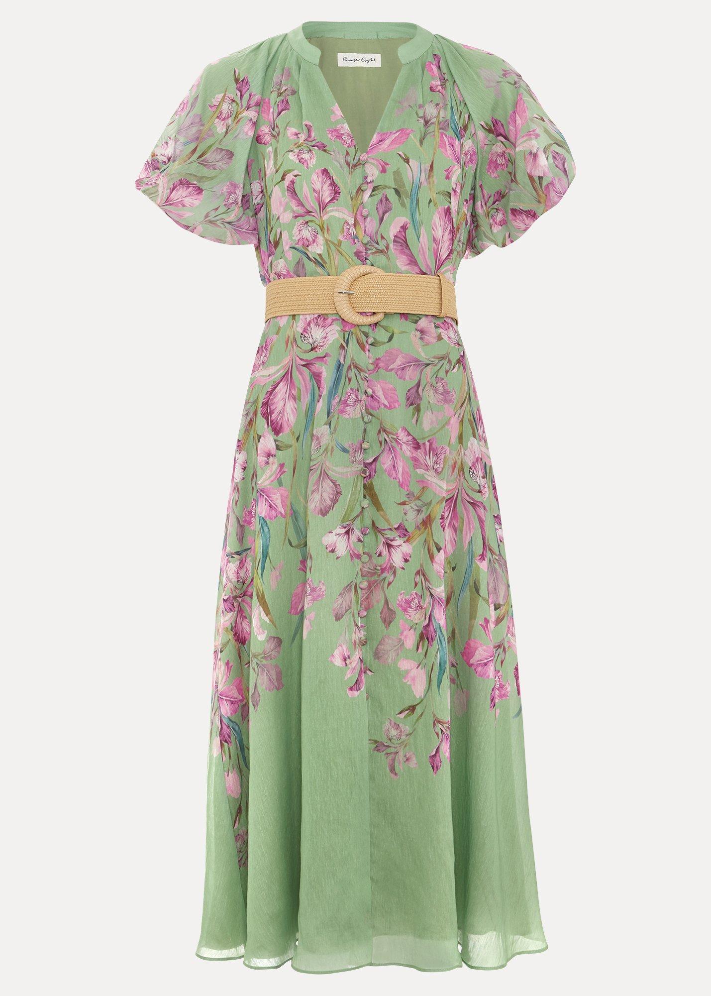 ${product-id}-Amalie Floral Dress-Green-${view-type}